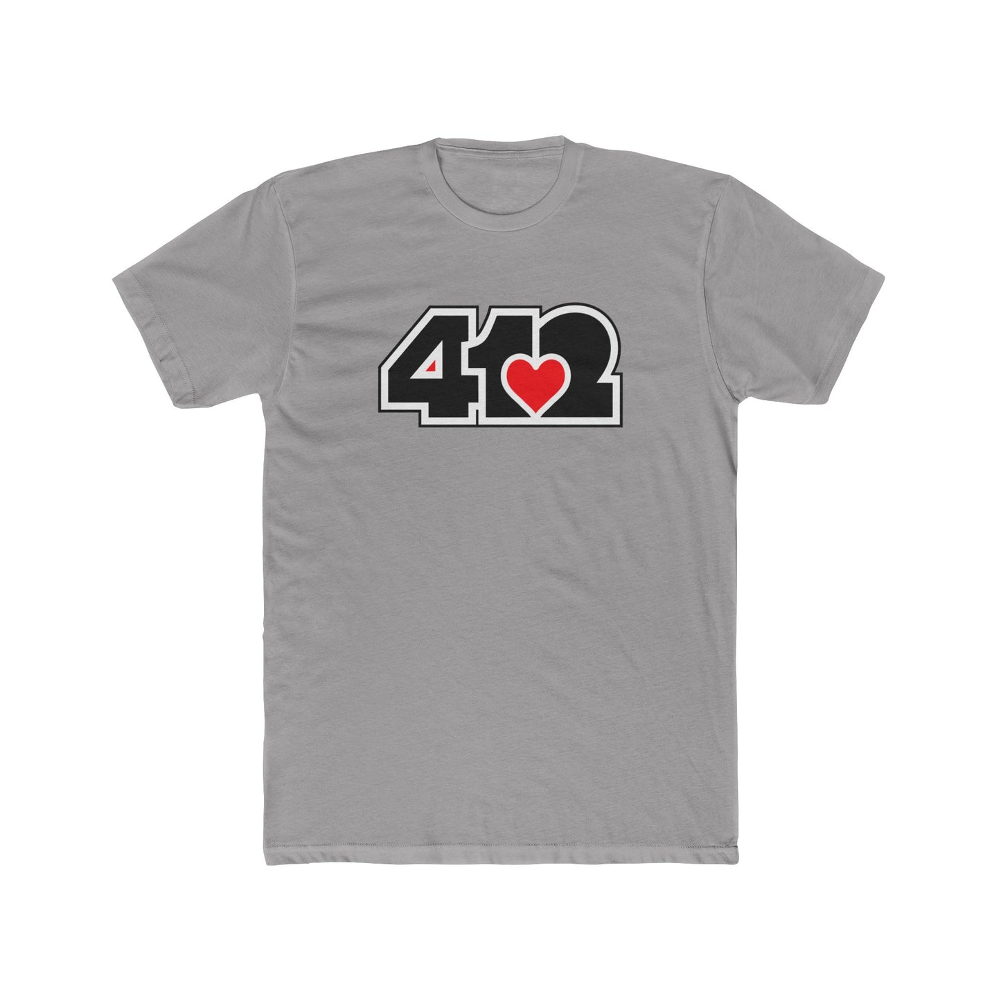 412 Contoured Fit Tee - Red Heart, Black Logo