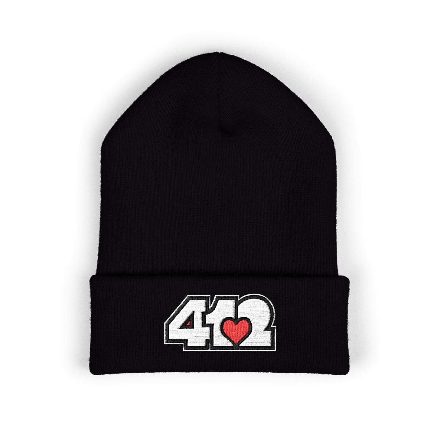 Red Heart Embroidered Beanie Hat