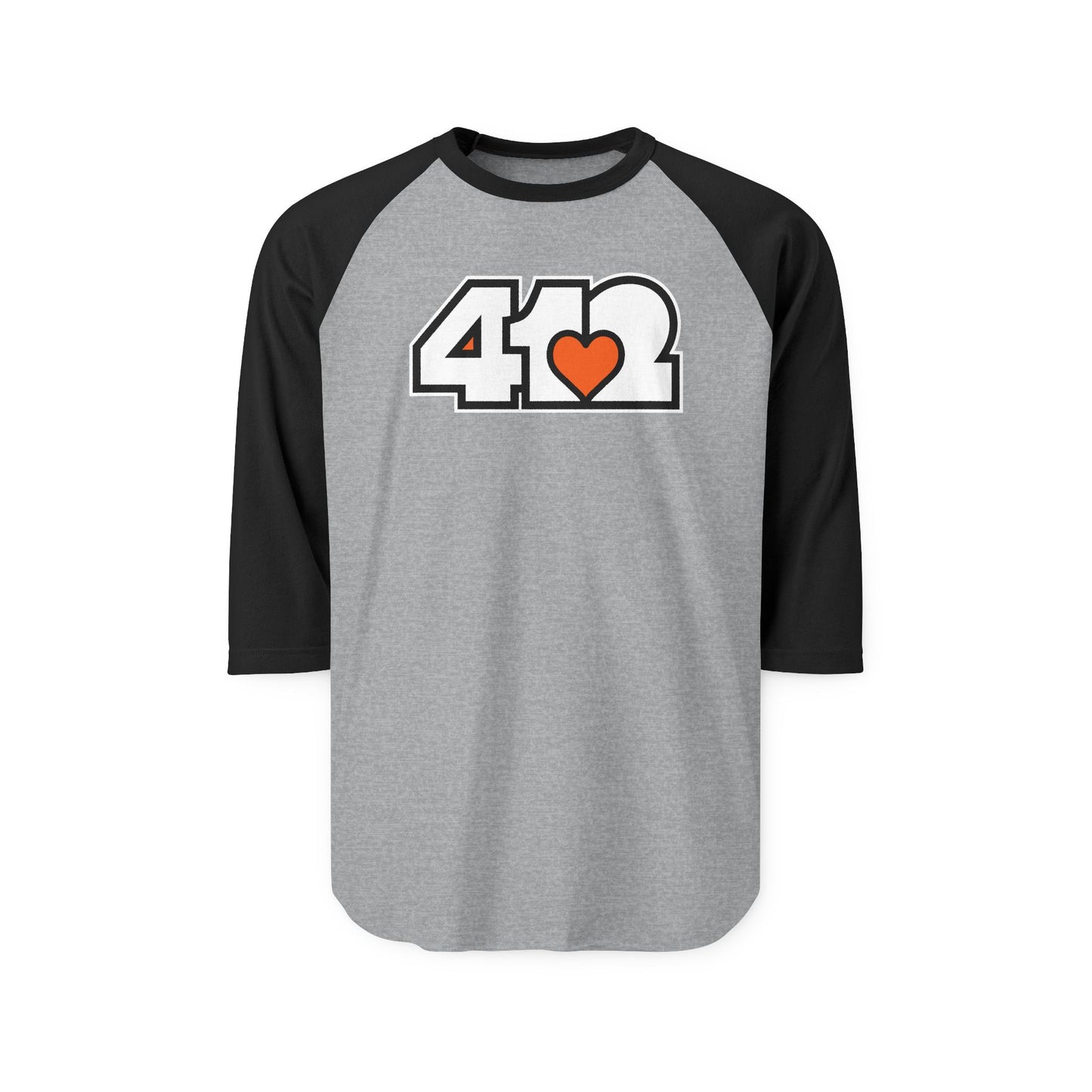 Orange Heart Three-Quarter Sleeve Shirt