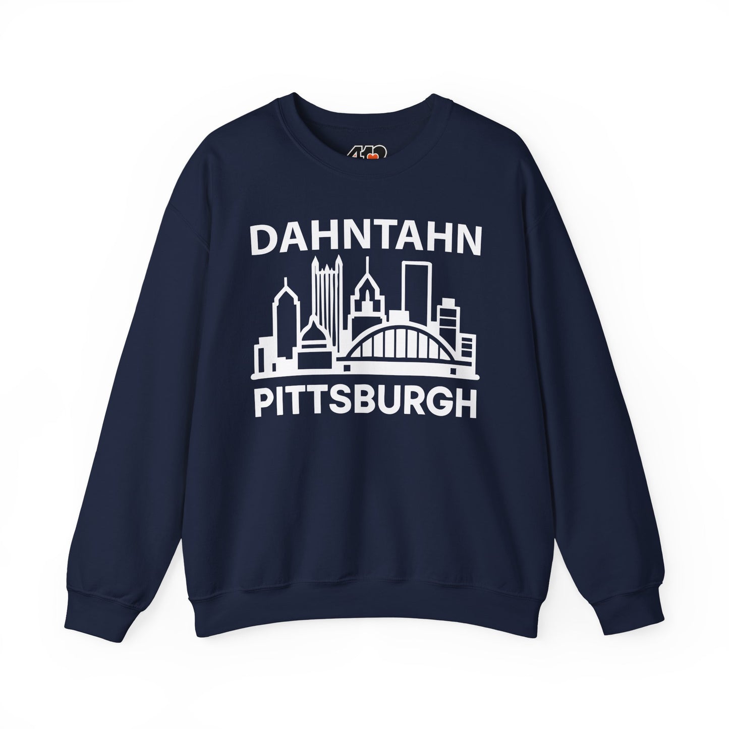 Dahntahn Pittsburgh Adult Sweatshirt - White Logo