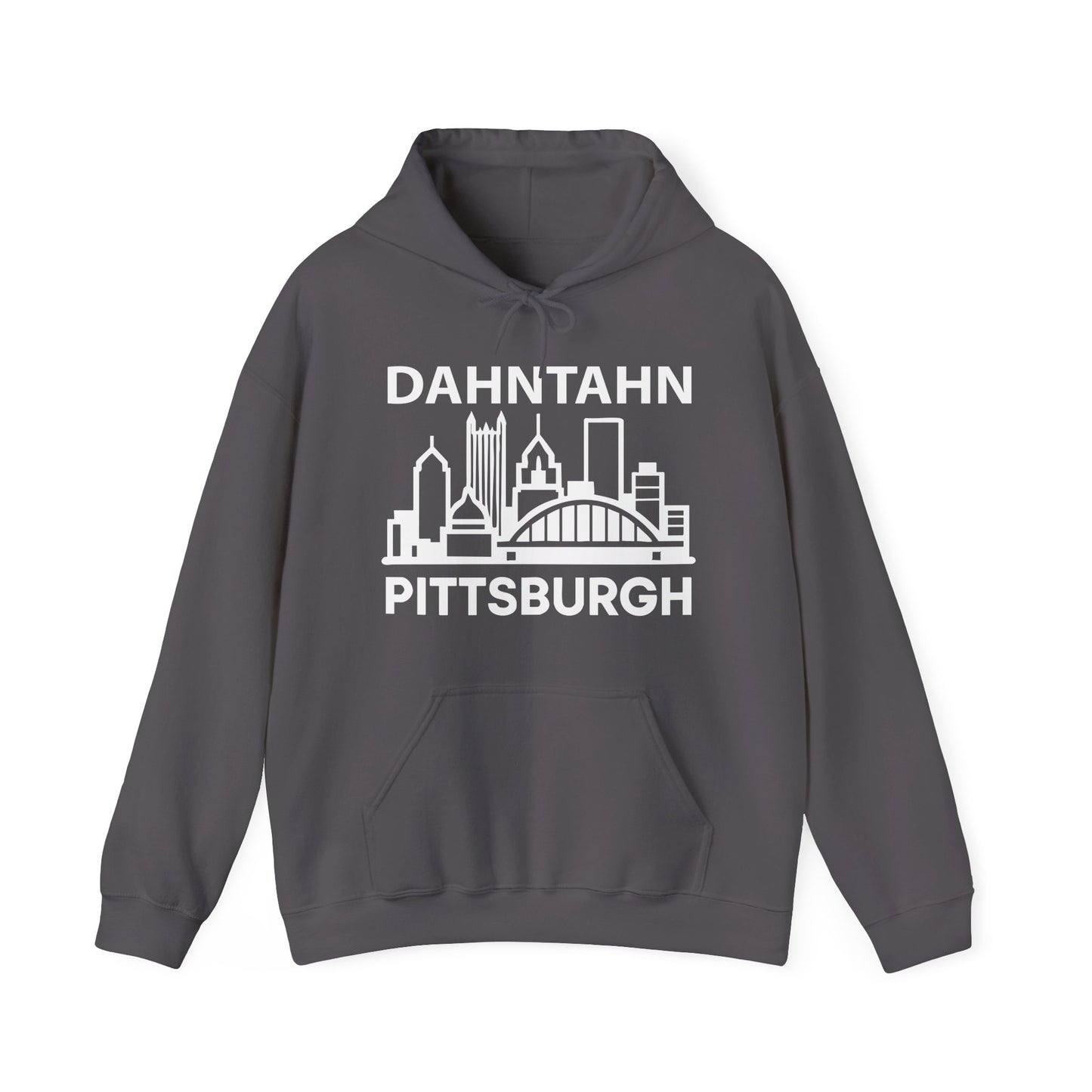 Dahntahn Pittsburgh Adult Hoodie - White Logo