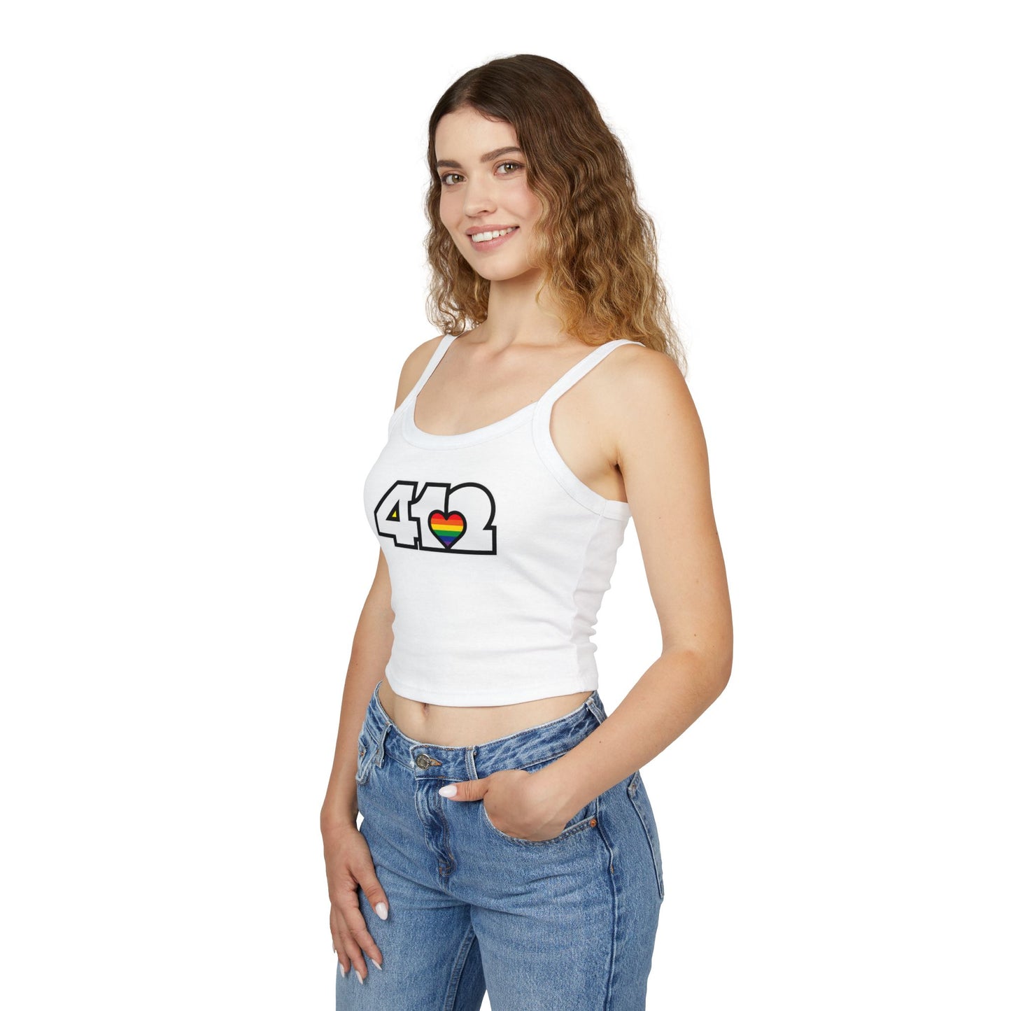 Rainbow Heart Women's Spaghetti Strap Top