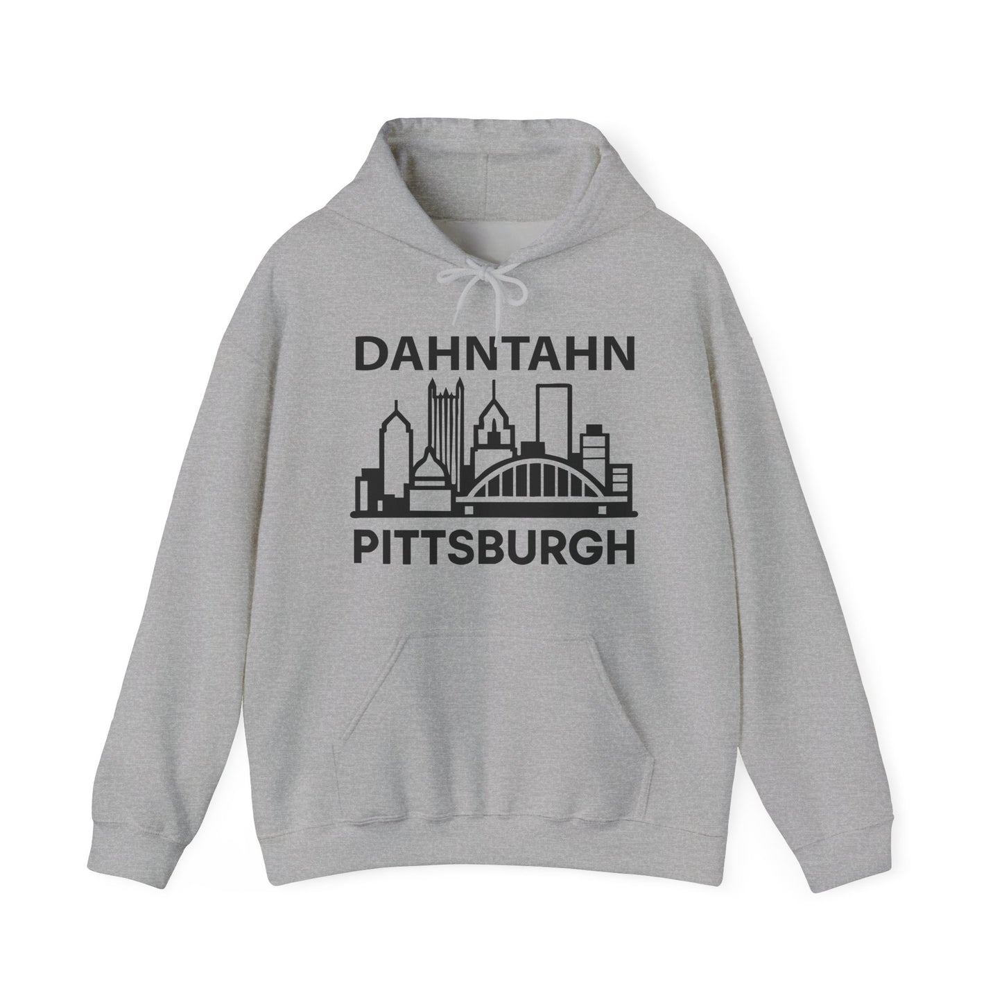 Dahntahn Pittsburgh Adult Hoodie - Black Logo