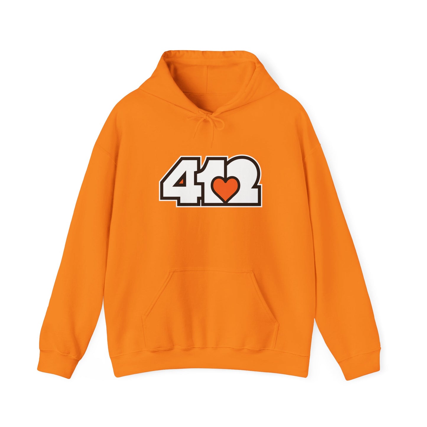 Orange Heart Adult Hoodie