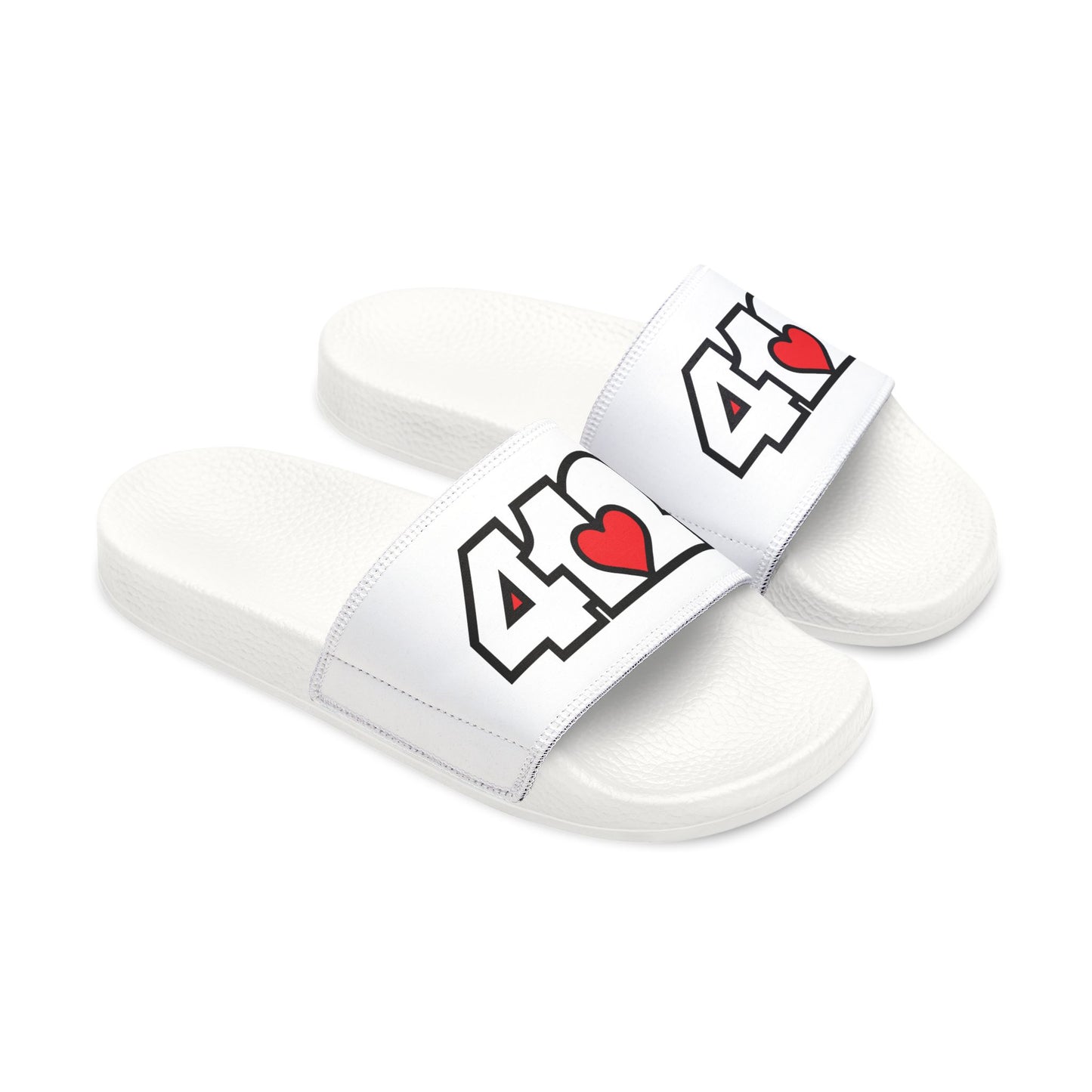 412 Men's Slides - Red Heart, White Logo