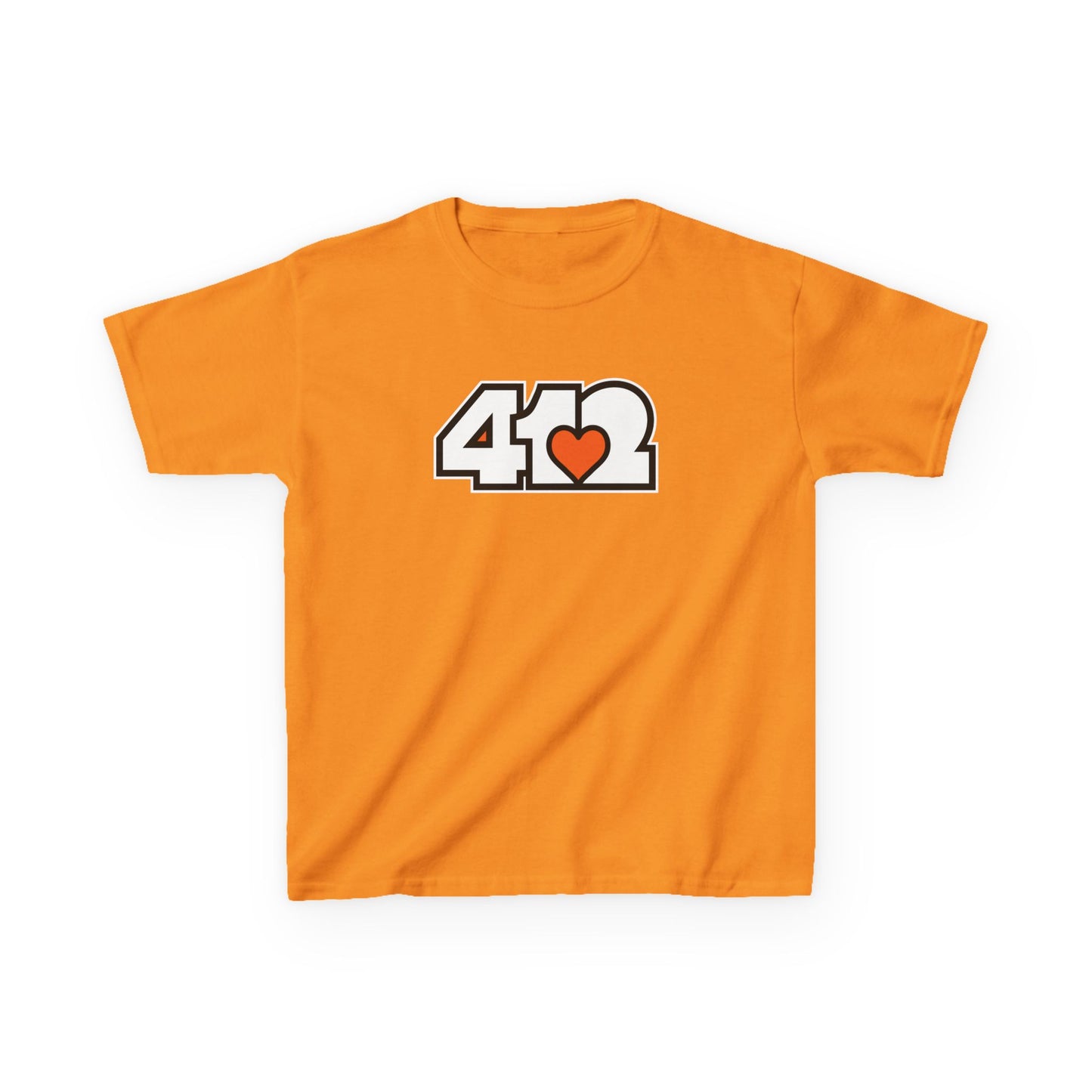 Orange Heart Kids Cotton Tee