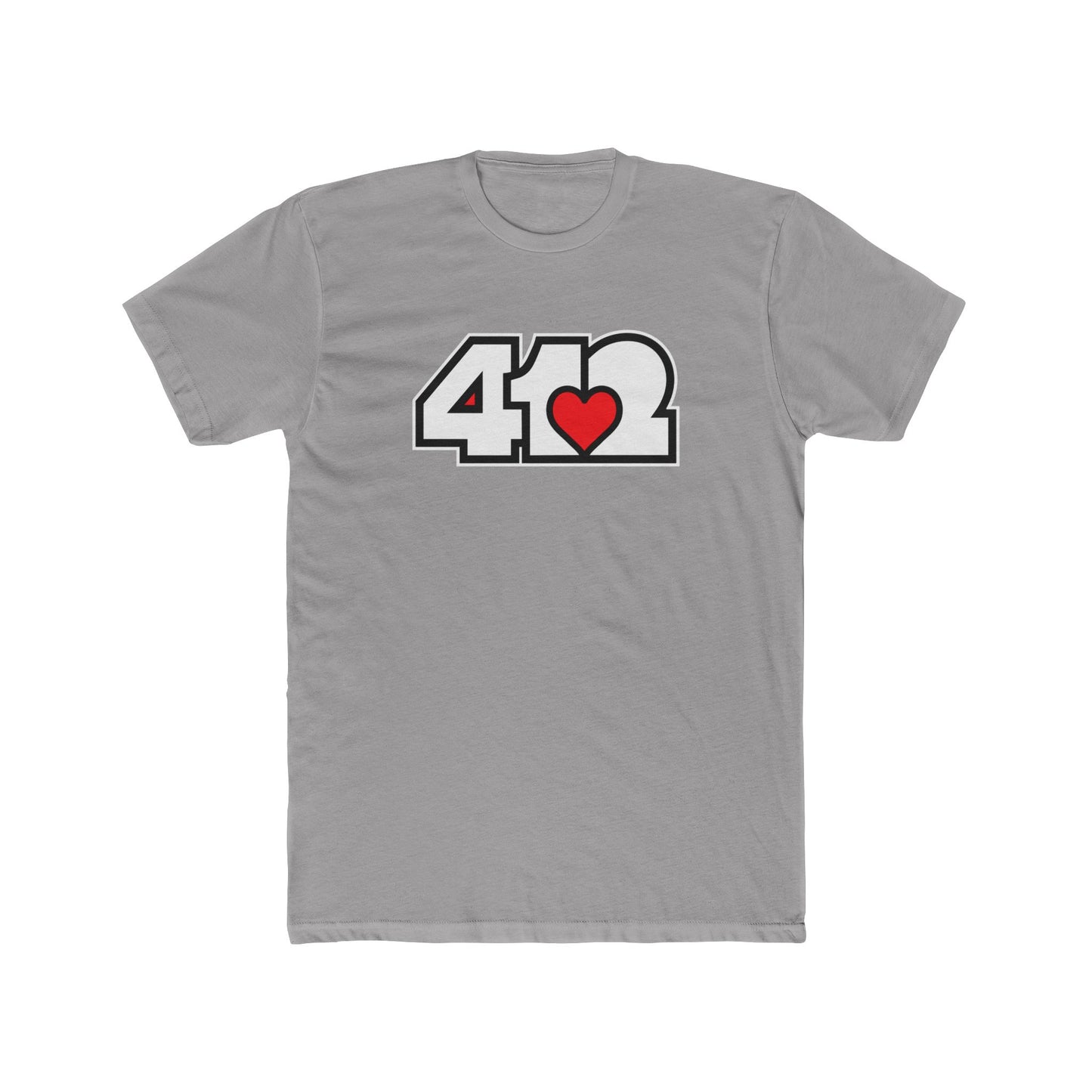 412 Contoured Fit Tee - Red Heart, White Logo