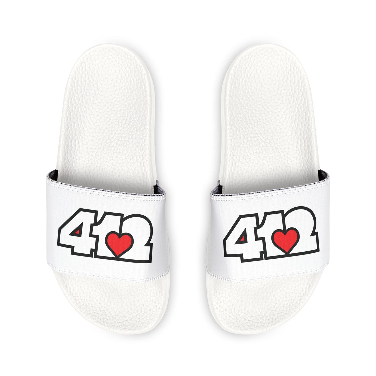 412 Women's Slides - Red Heart, White Logo