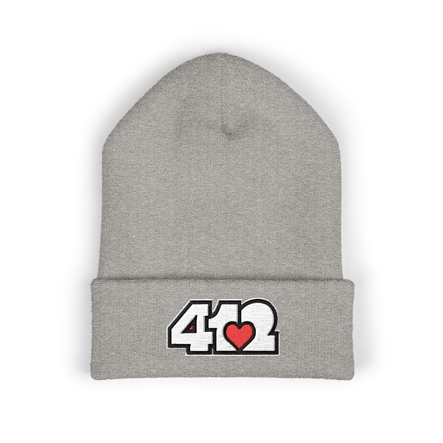 Red Heart Embroidered Beanie Hat