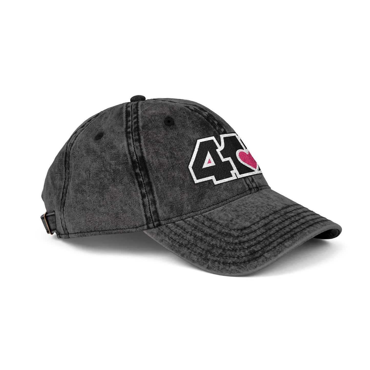 412 Vintage Crown – Embroidered Pink Heart, Black Logo