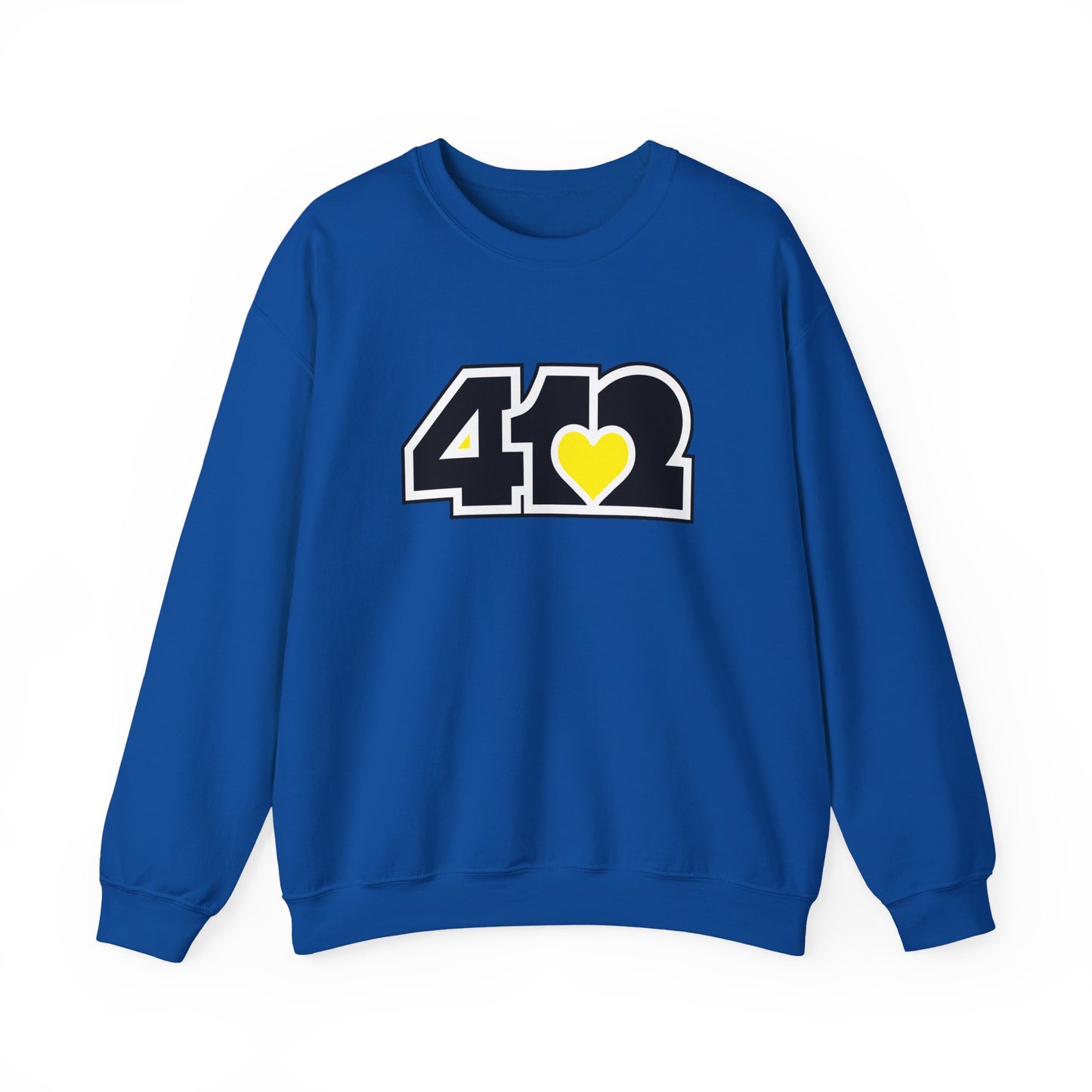 412 Crew Neck Sweatshirt - Yellow Heart, Black Logo