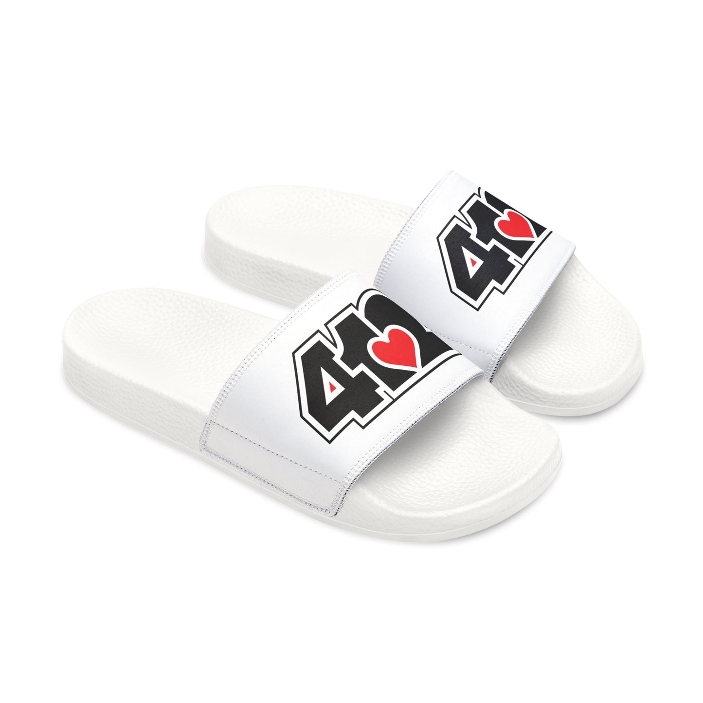 412 Men's Slides - Red Heart, White Logo