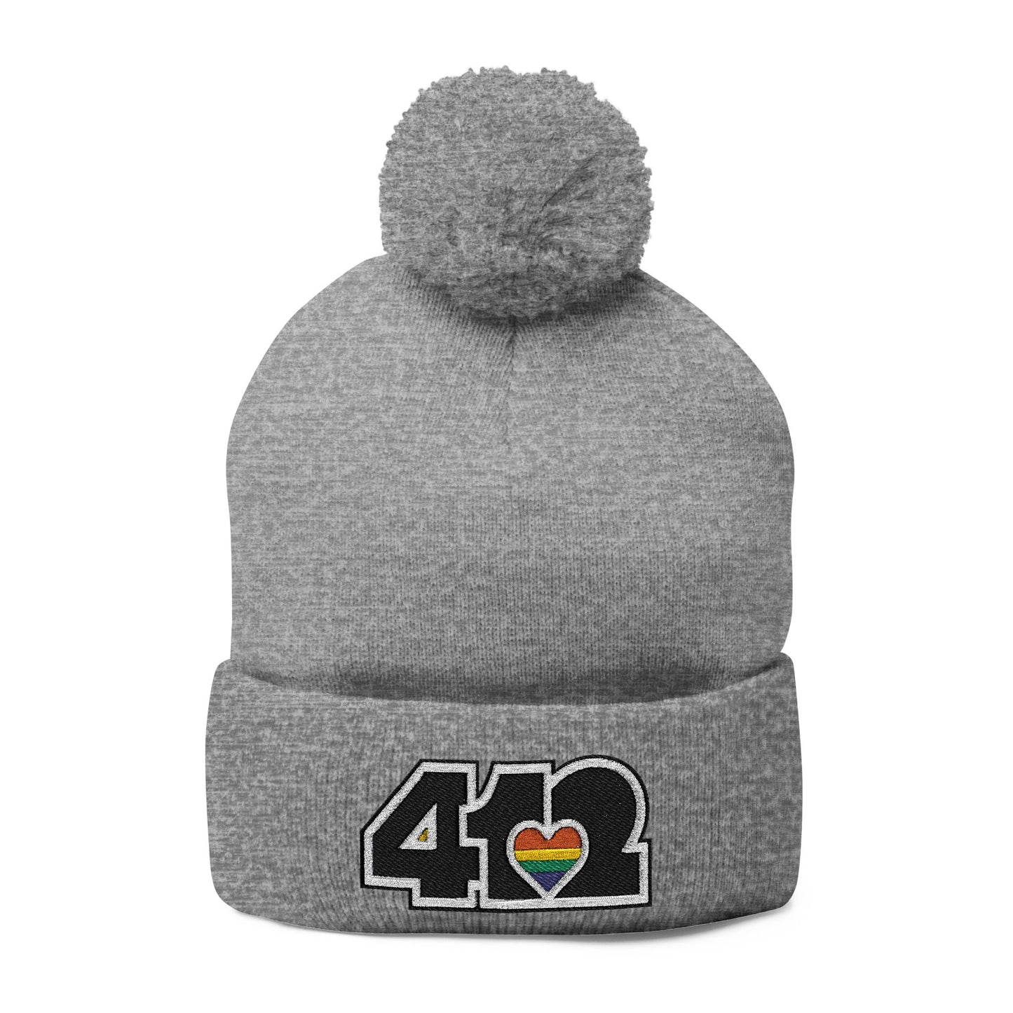 412 Bobble Crown - Embroidered Rainbow Heart, Black Logo