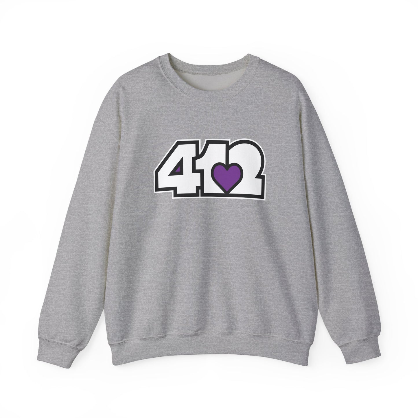 412 Crew Neck Sweatshirt - Purple Heart, White Logo