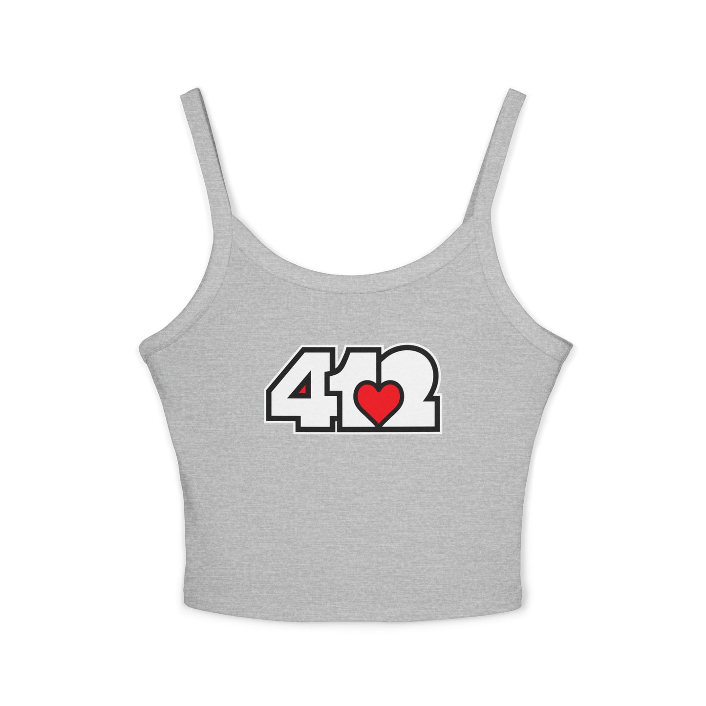 412 Women’s Camisole – Red Heart, White Logo