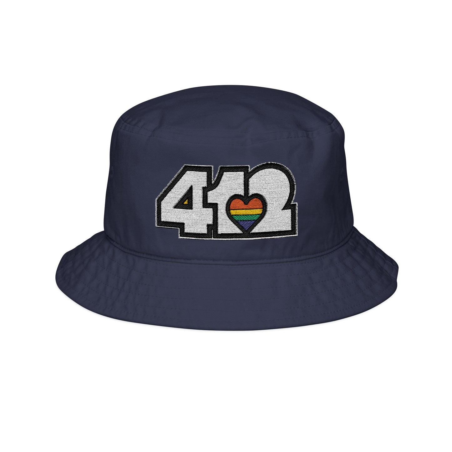 Rainbow Heart Embroidered Bucket Hat