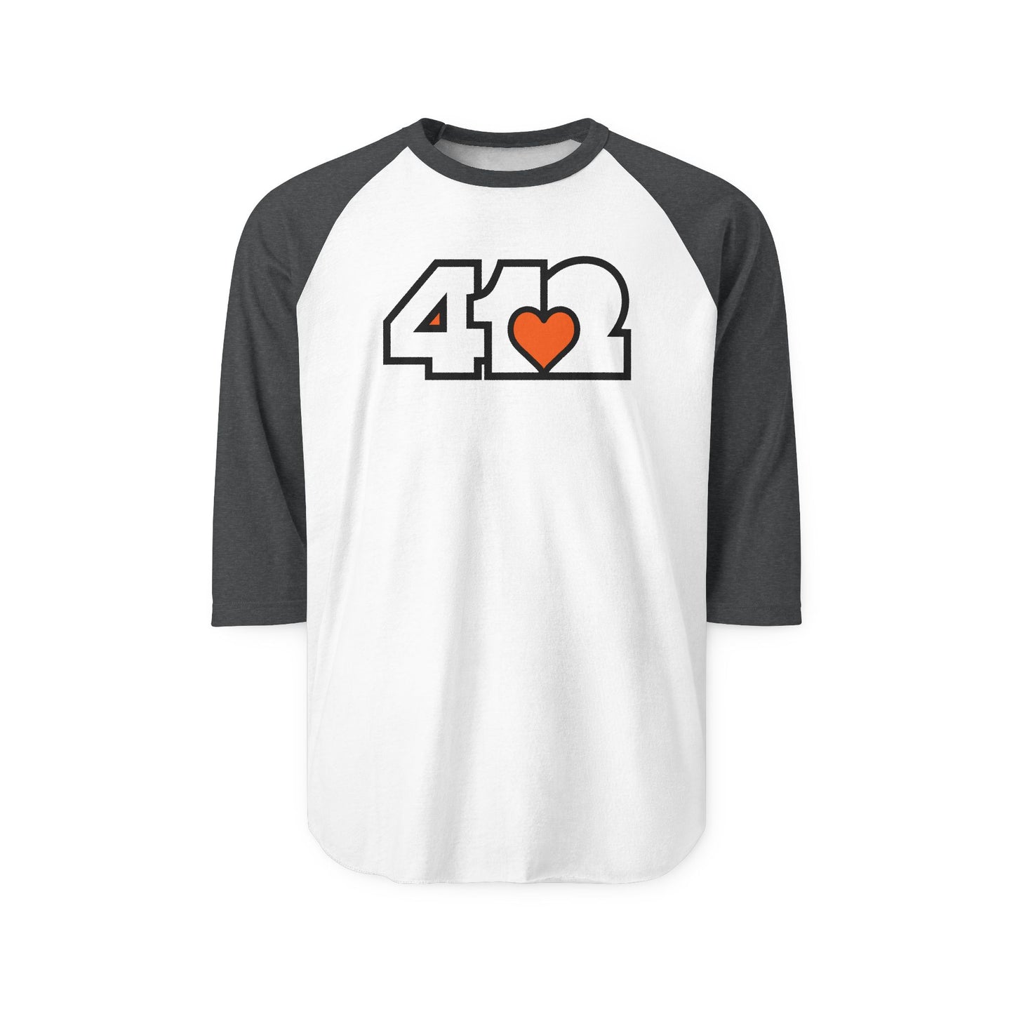 Orange Heart Three-Quarter Sleeve Shirt