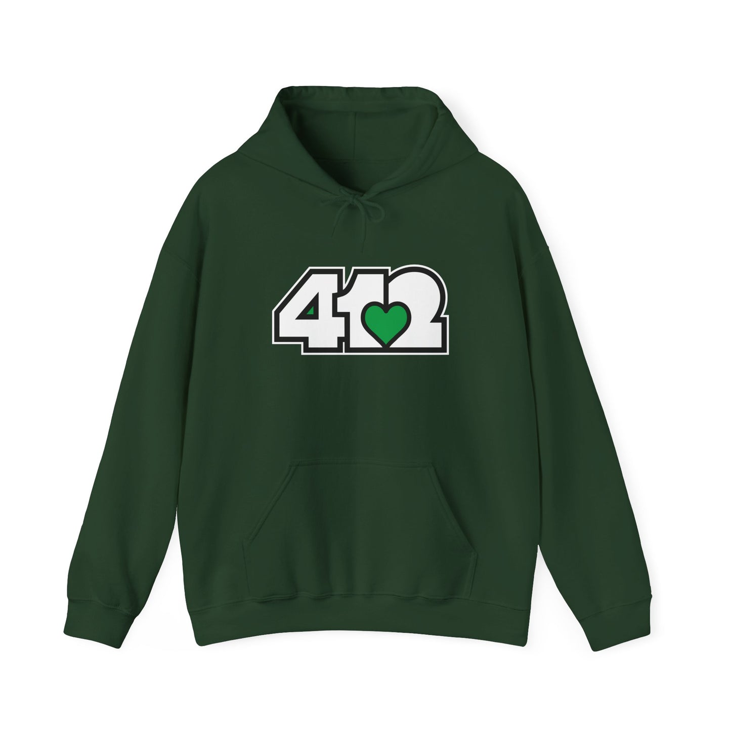 Green Heart Adult Hoodie