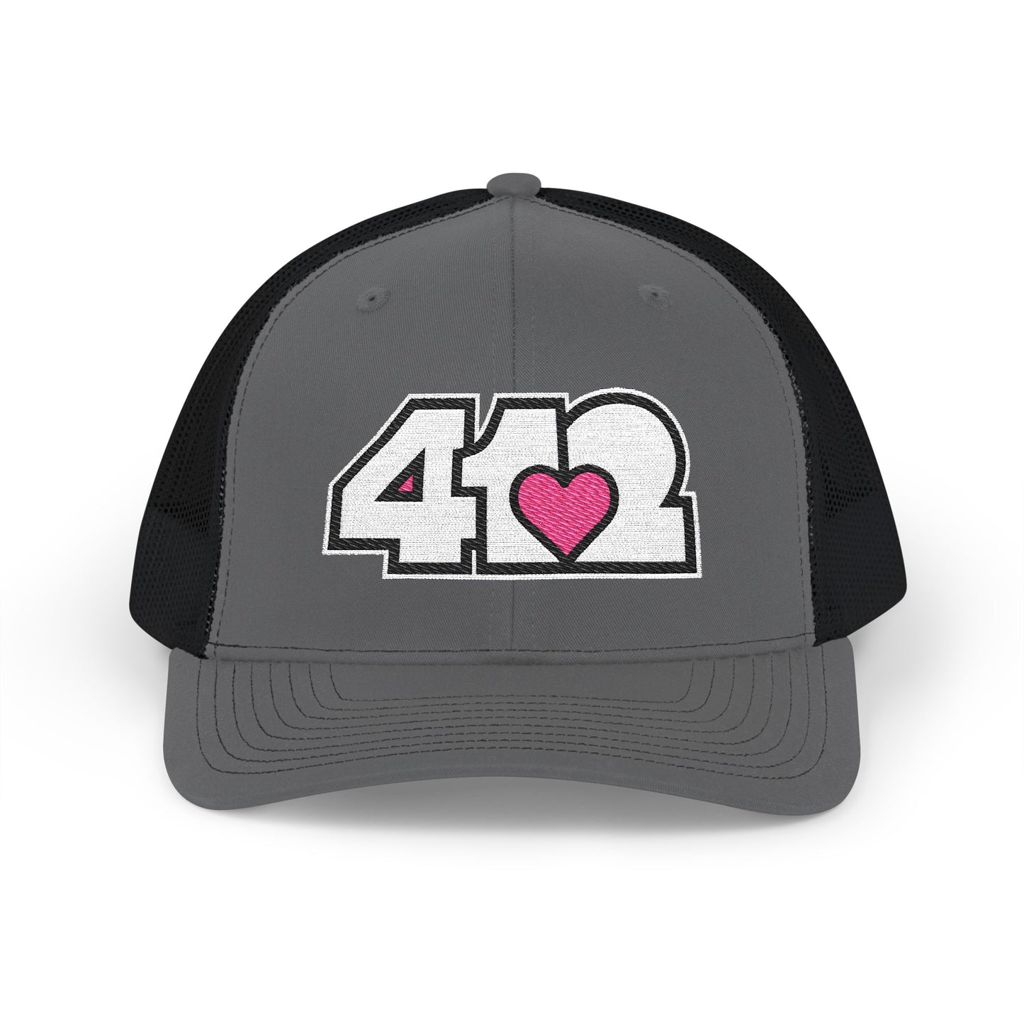 Pink Heart Embroidered Snapback Cap