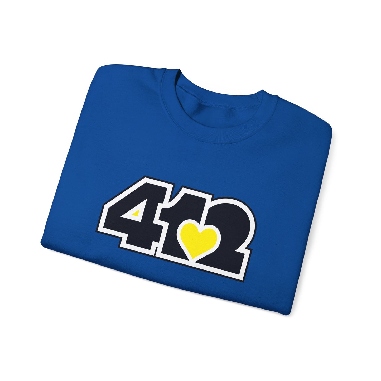 412 Crew Neck Sweatshirt - Yellow Heart, Black Logo