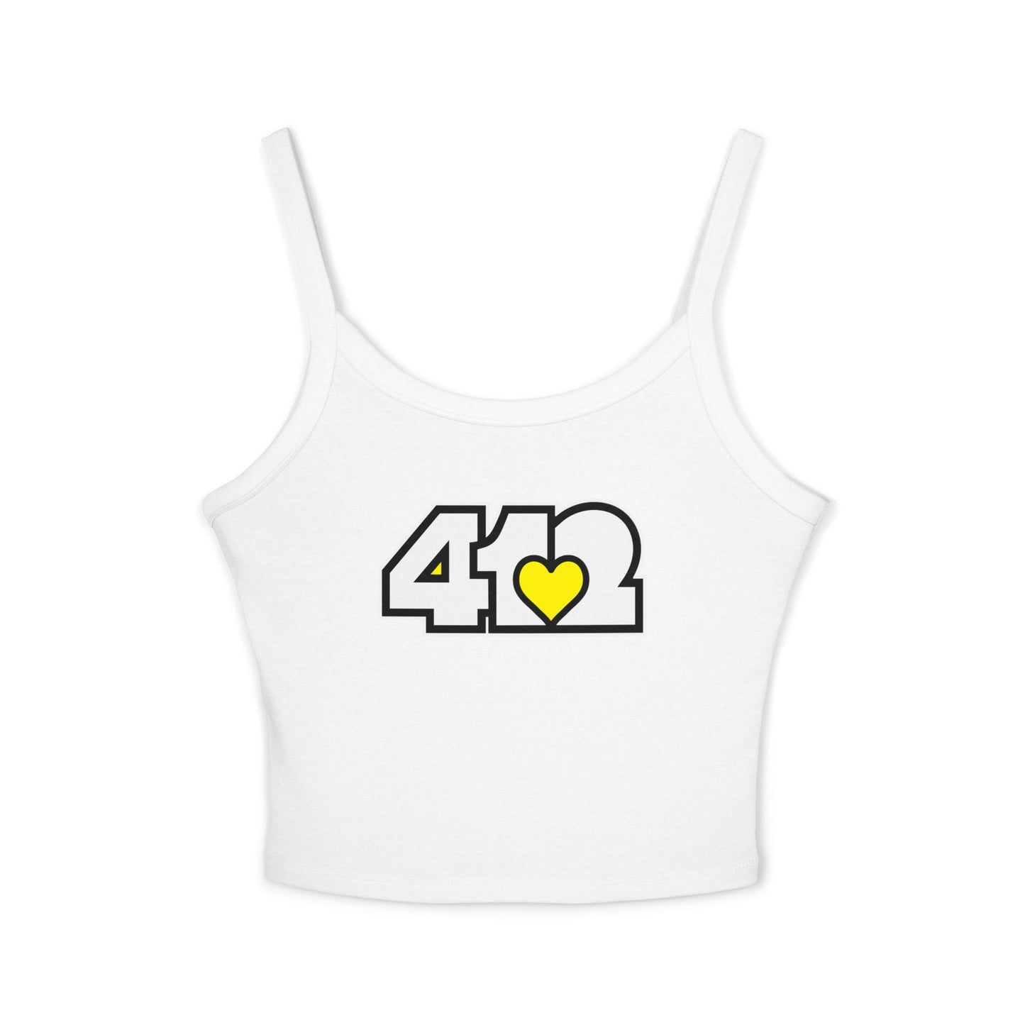 412 Women’s Camisole – Yellow Heart, White Logo