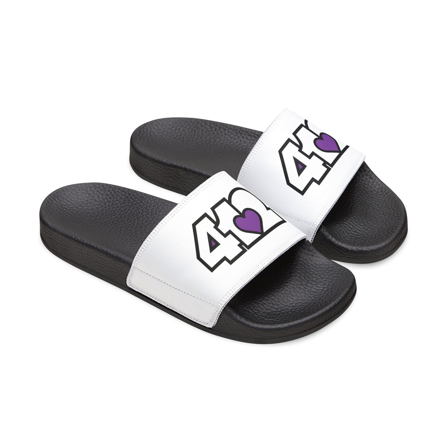 412 Men's Slides - Purple Heart, White Logo