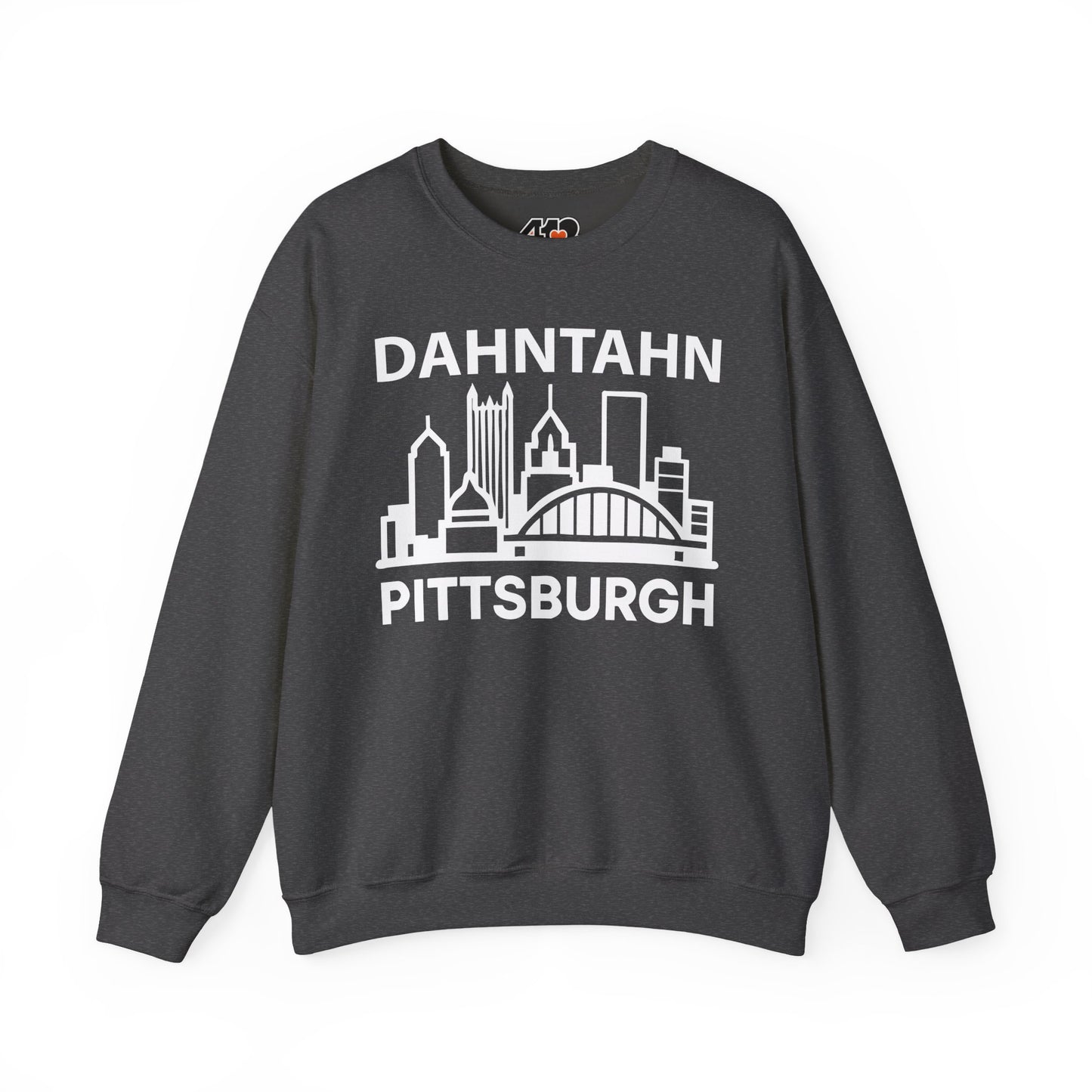 Dahntahn Pittsburgh Adult Sweatshirt - White Logo