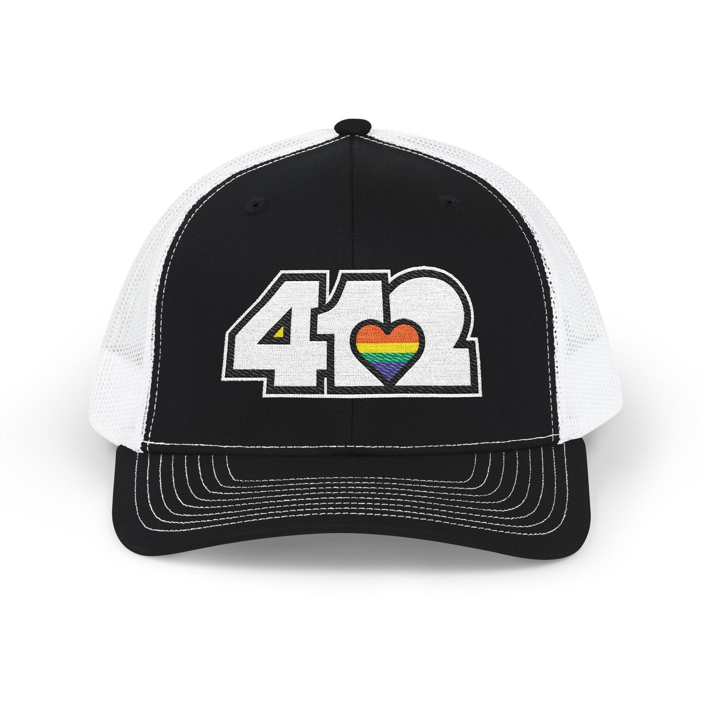 Rainbow Heart Embroidered Snapback Cap