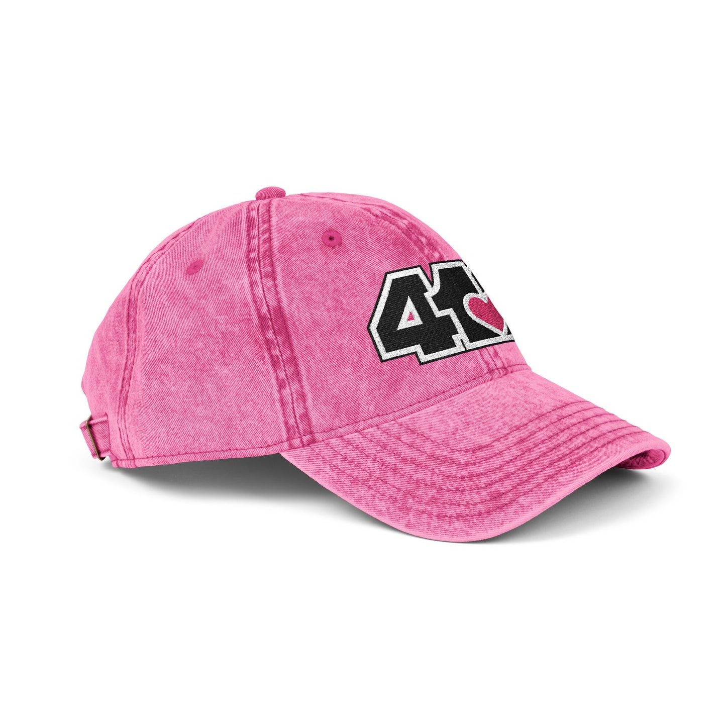 412 Vintage Crown – Embroidered Pink Heart, Black Logo