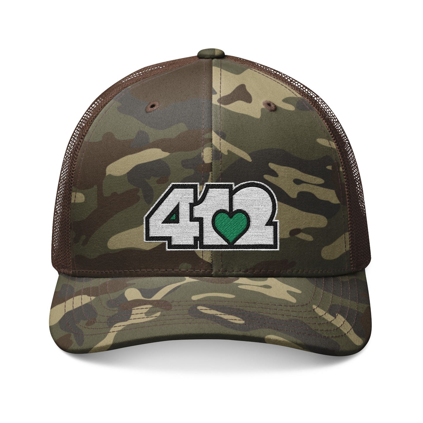 412 Camo Crown - Green & White Logo