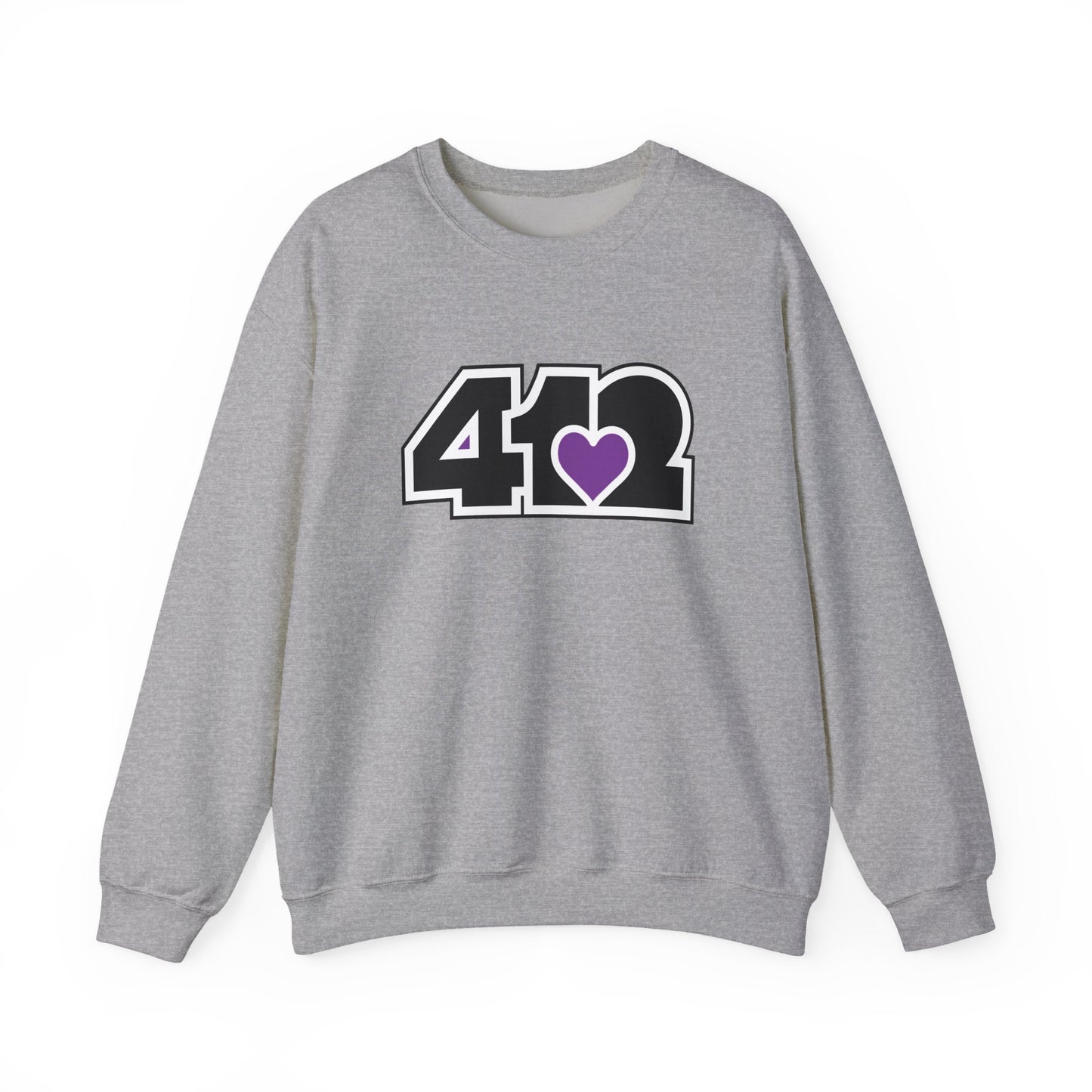 412 Crew Neck Sweatshirt - Purple Heart, Black Logo