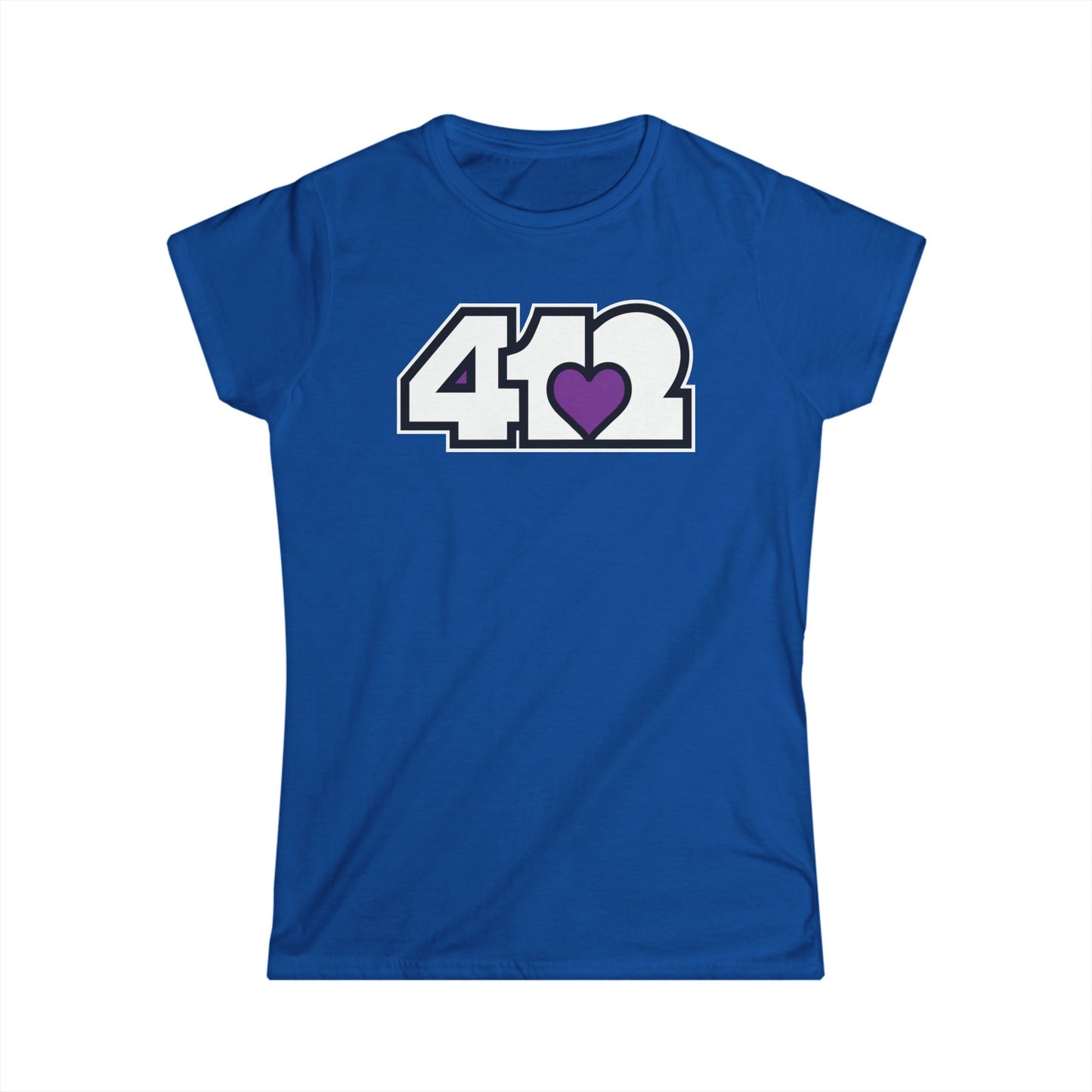 412 Women's Softstyle Tee - Purple Heart, White Logo
