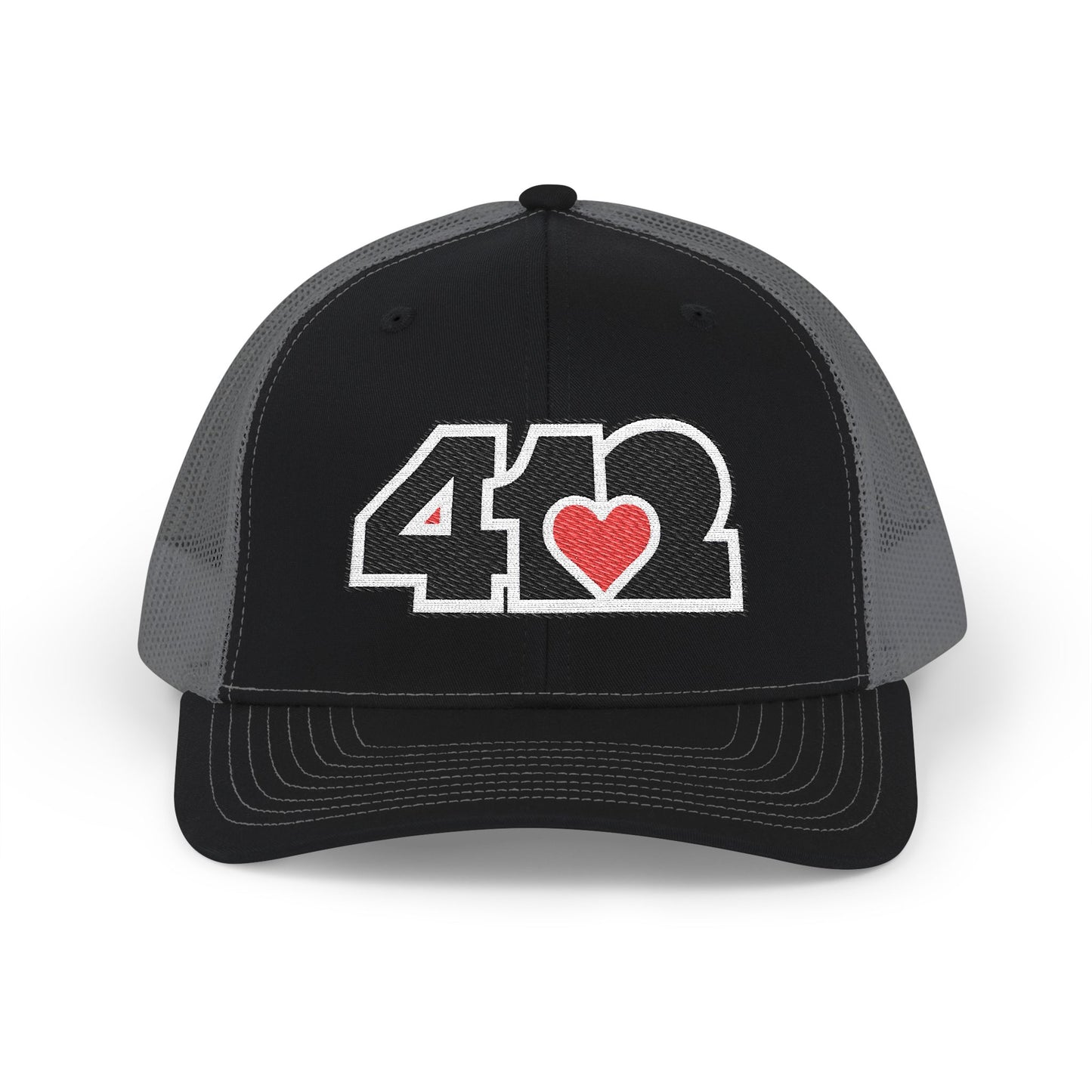 412 Snapback Crown – Embroidered Red Heart, Black Logo