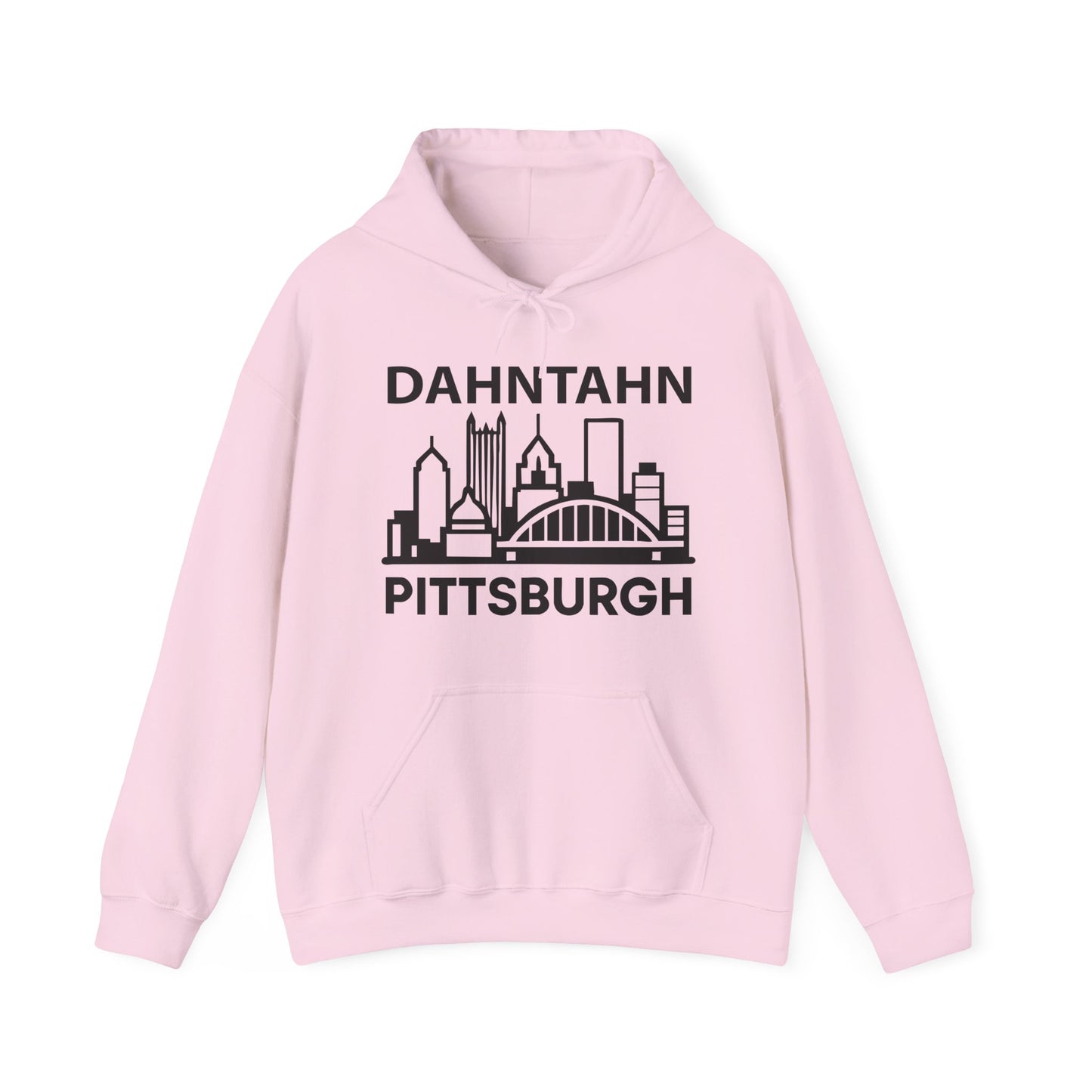 Dahntahn Pittsburgh Adult Hoodie - Black Logo