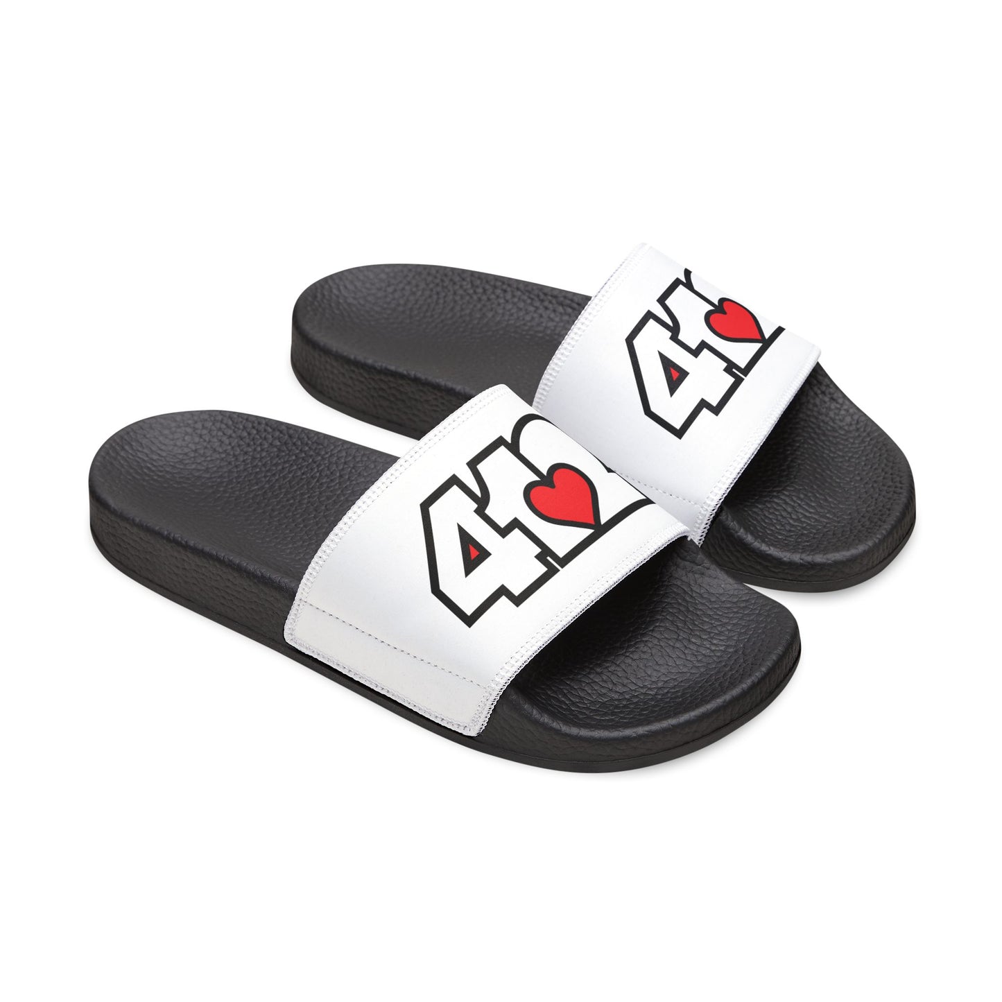 412 Men's Slides - Red Heart, White Logo