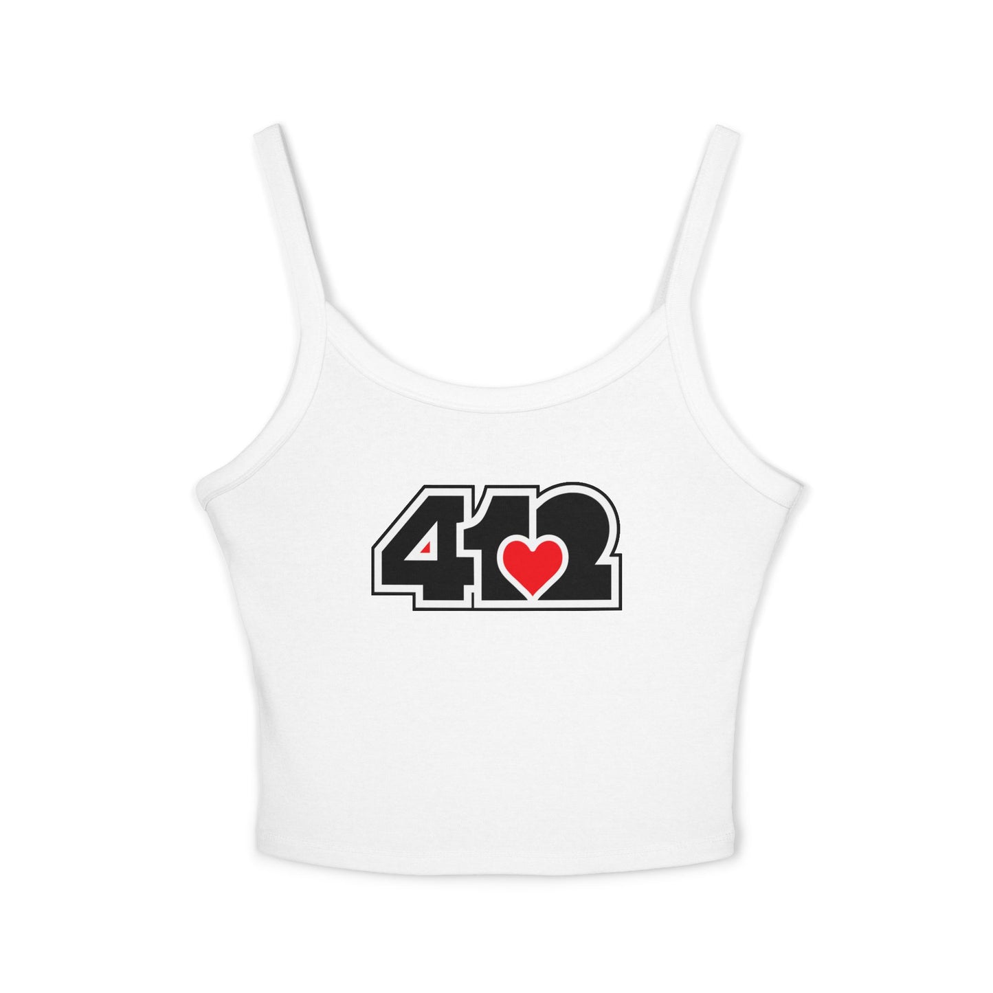 412 Women’s Camisole – Red Heart, Black Logo