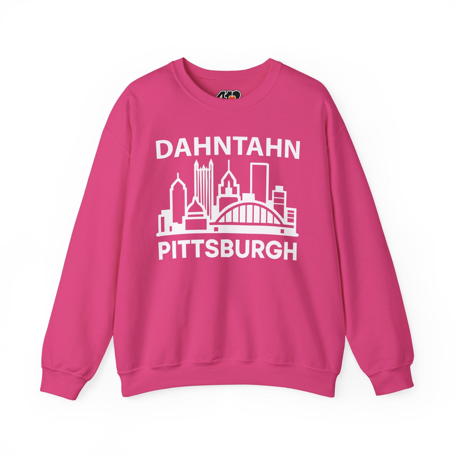 Dahntahn Pittsburgh Adult Sweatshirt - White Logo