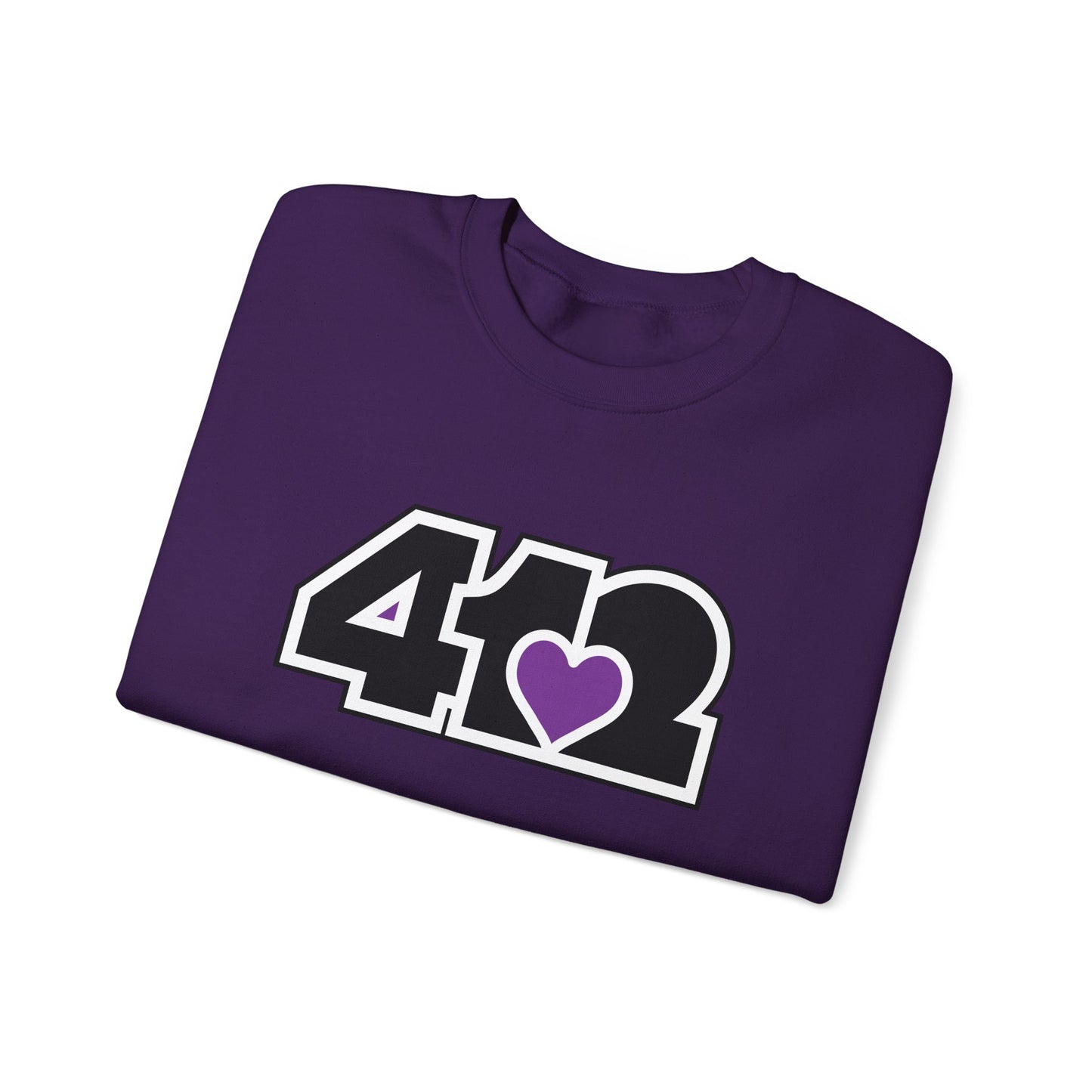 412 Crew Neck Sweatshirt - Purple Heart, Black Logo