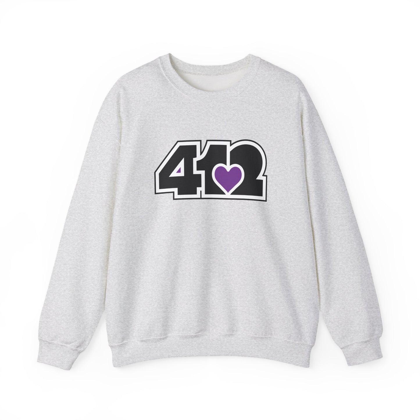 412 Crew Neck Sweatshirt - Purple Heart, Black Logo