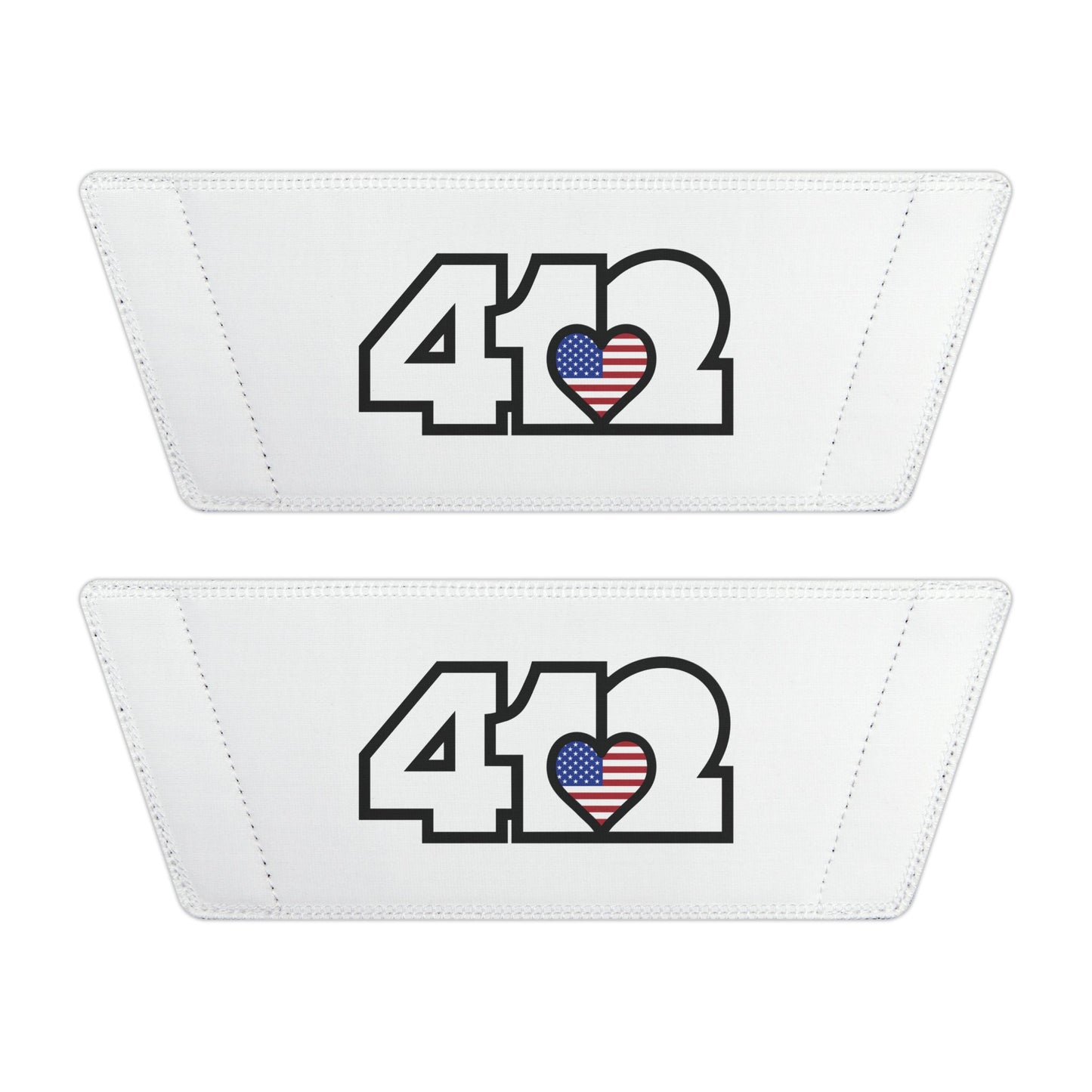 412 Men's Slides - Stars & Stripes Heart, White Logo