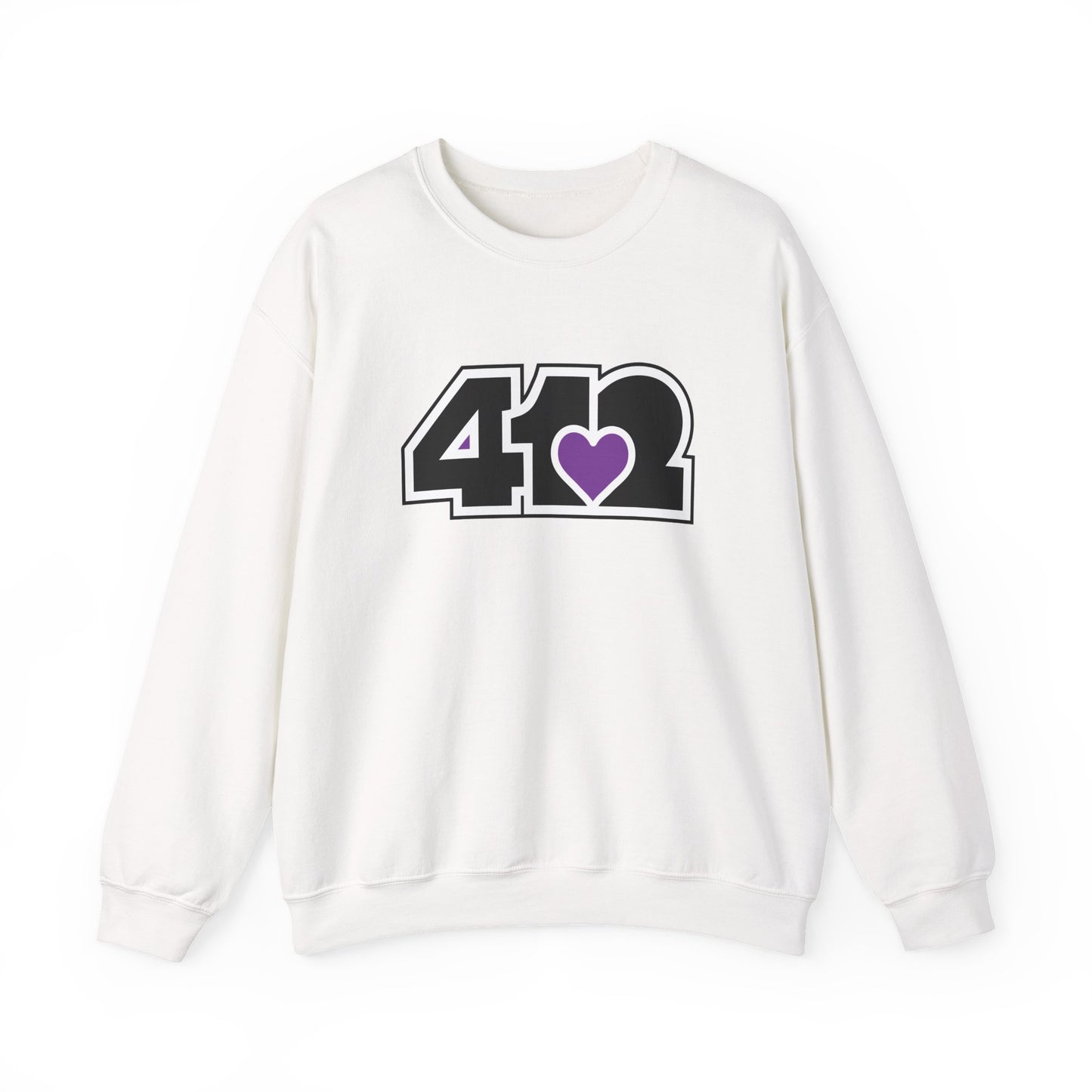 412 Crew Neck Sweatshirt - Purple Heart, Black Logo