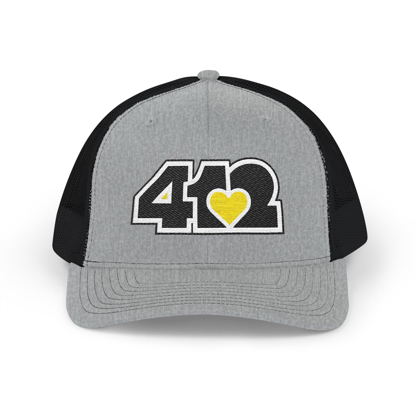 412 Snapback Crown – Embroidered Yellow Heart, Black Logo