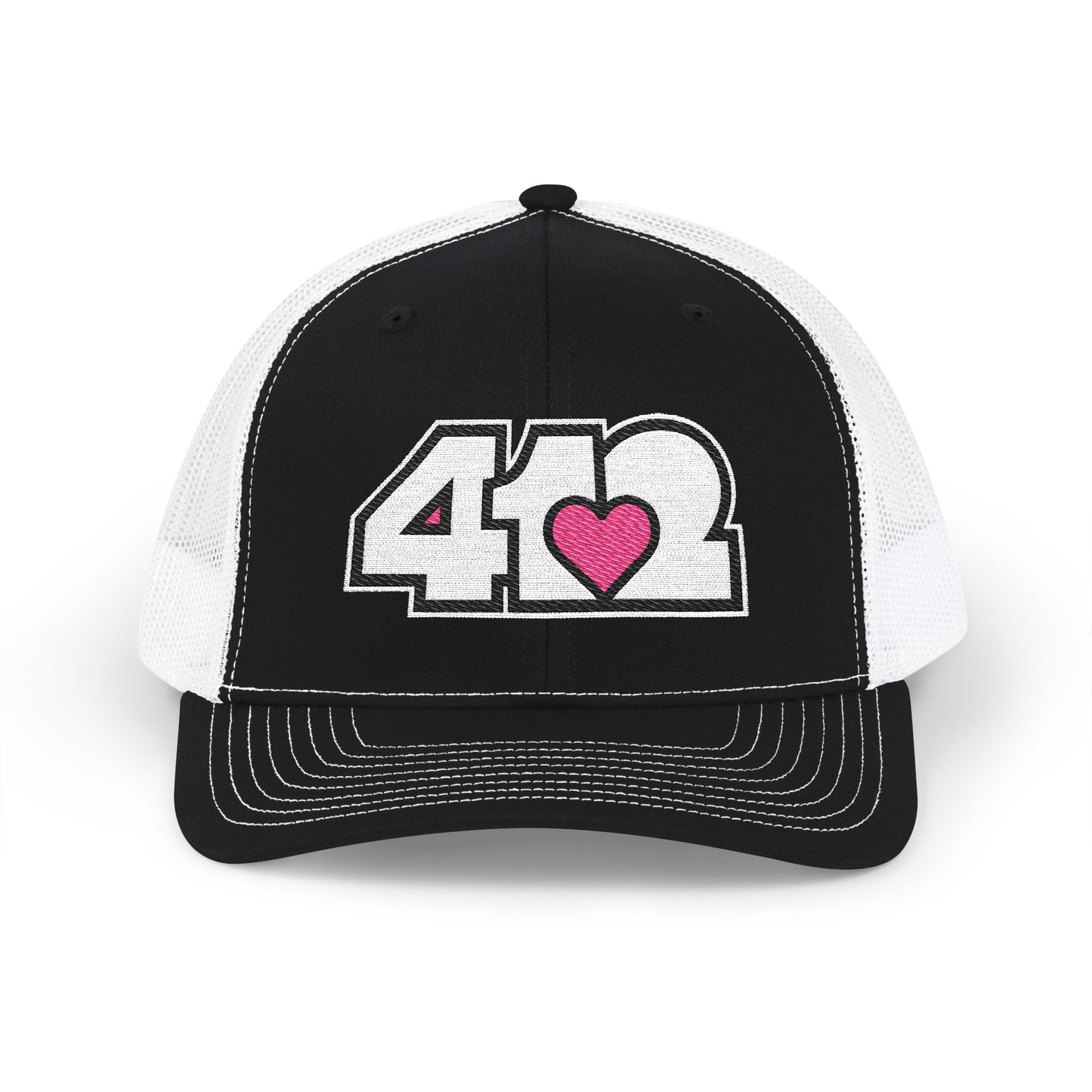 Pink Heart Embroidered Snapback Cap