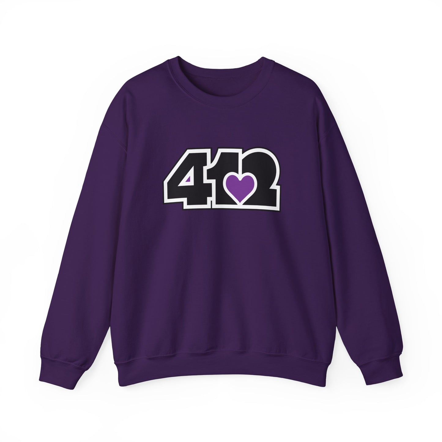 412 Crew Neck Sweatshirt - Purple Heart, Black Logo