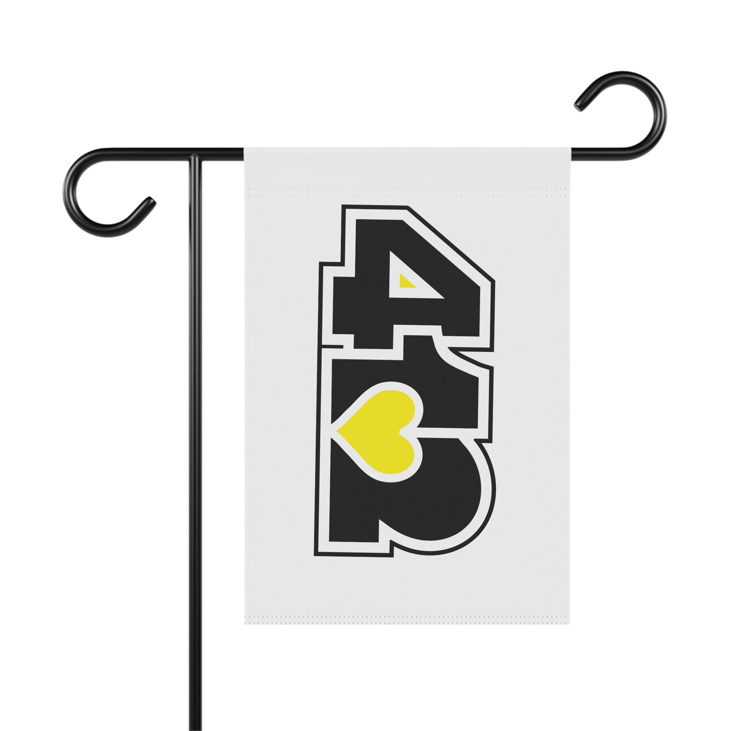 412 Garden Banner - Yellow Heart, Black Logo