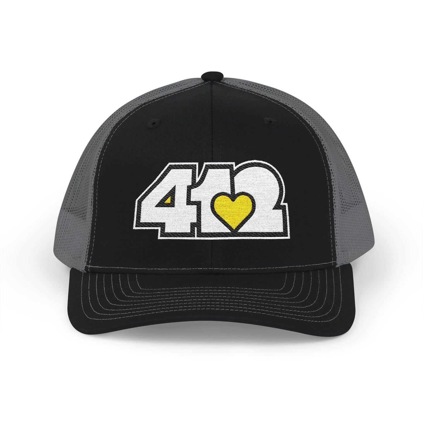 412 Snapback Crown – Embroidered Yellow Heart, White Logo