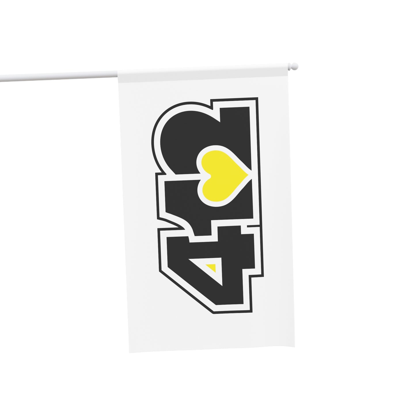 412 House Banner – Yellow Heart, Black Logo