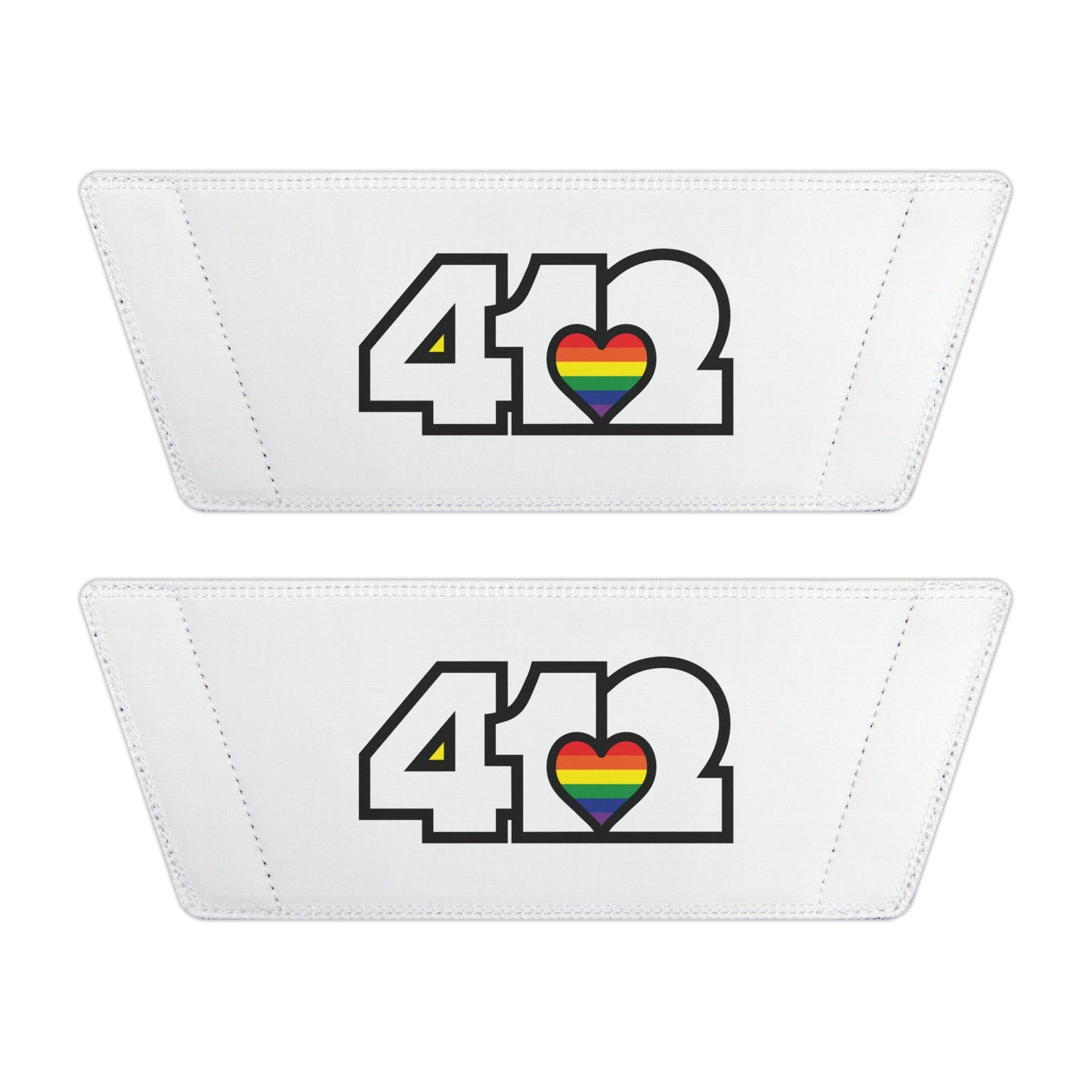 412 Men's Slides - Rainbow Heart, White Logo