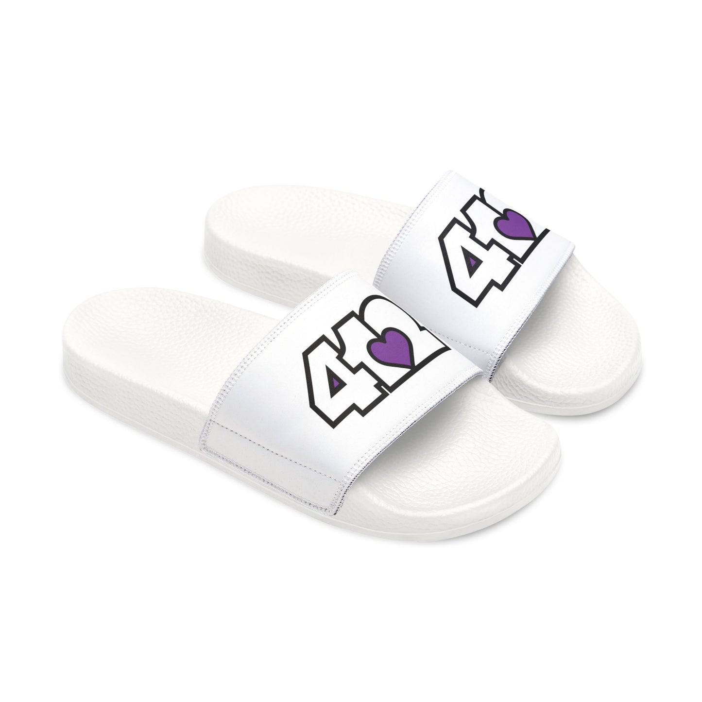 412 Men's Slides - Purple Heart, White Logo
