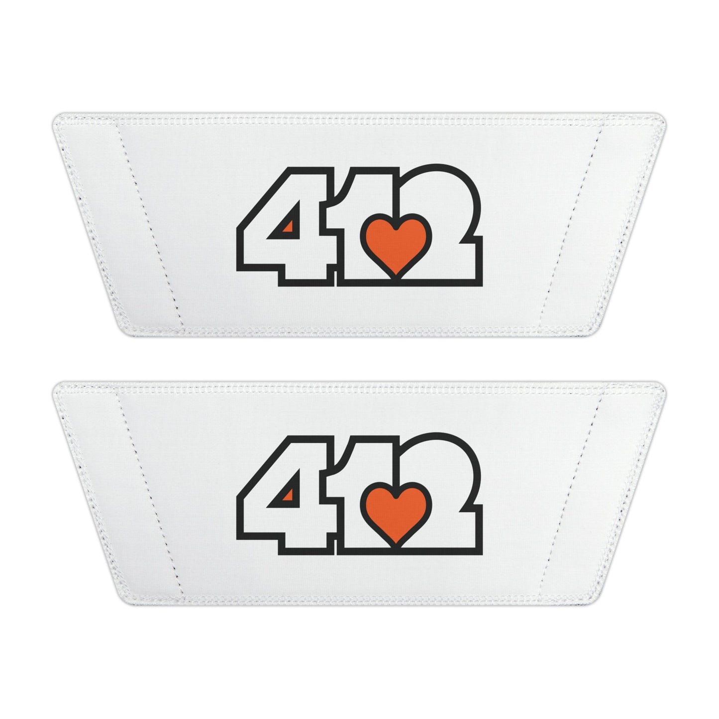 412 Men's Slides - Orange Heart, White Logo